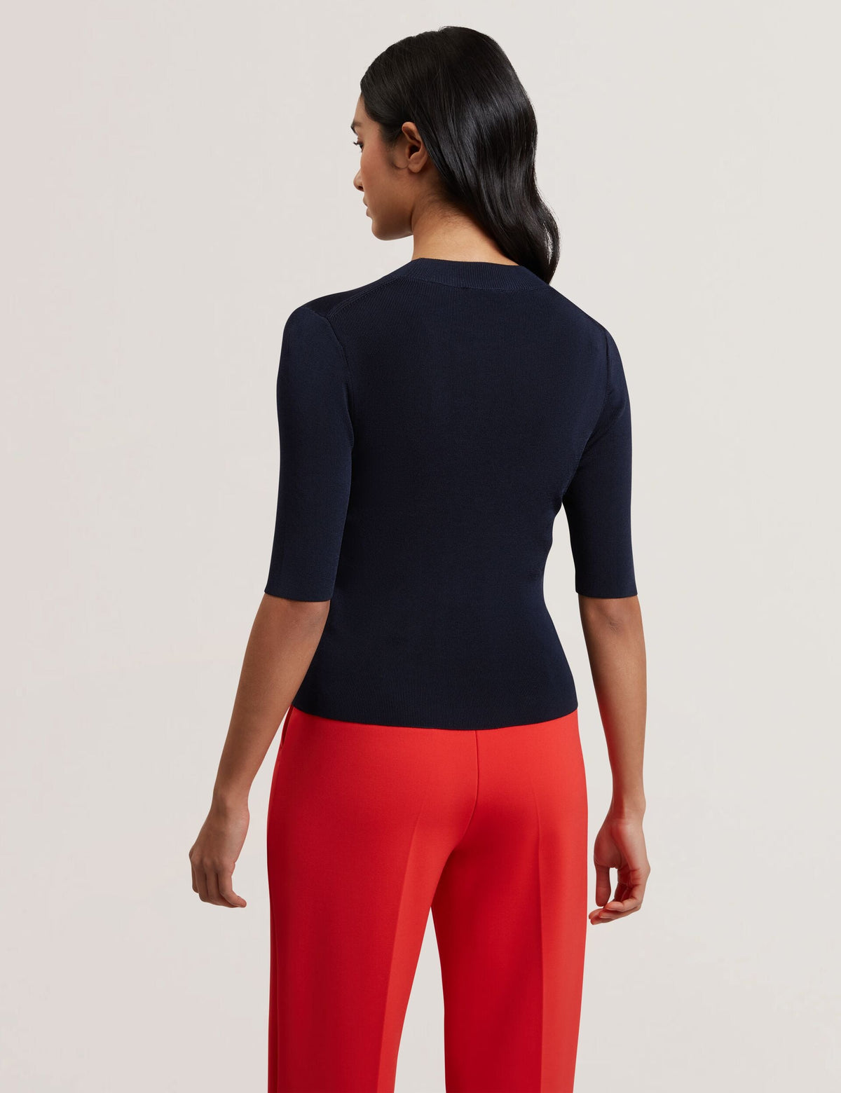 Ted Baker Felixia Slim Fit Half Sleeve Plain Knit Top Women's
