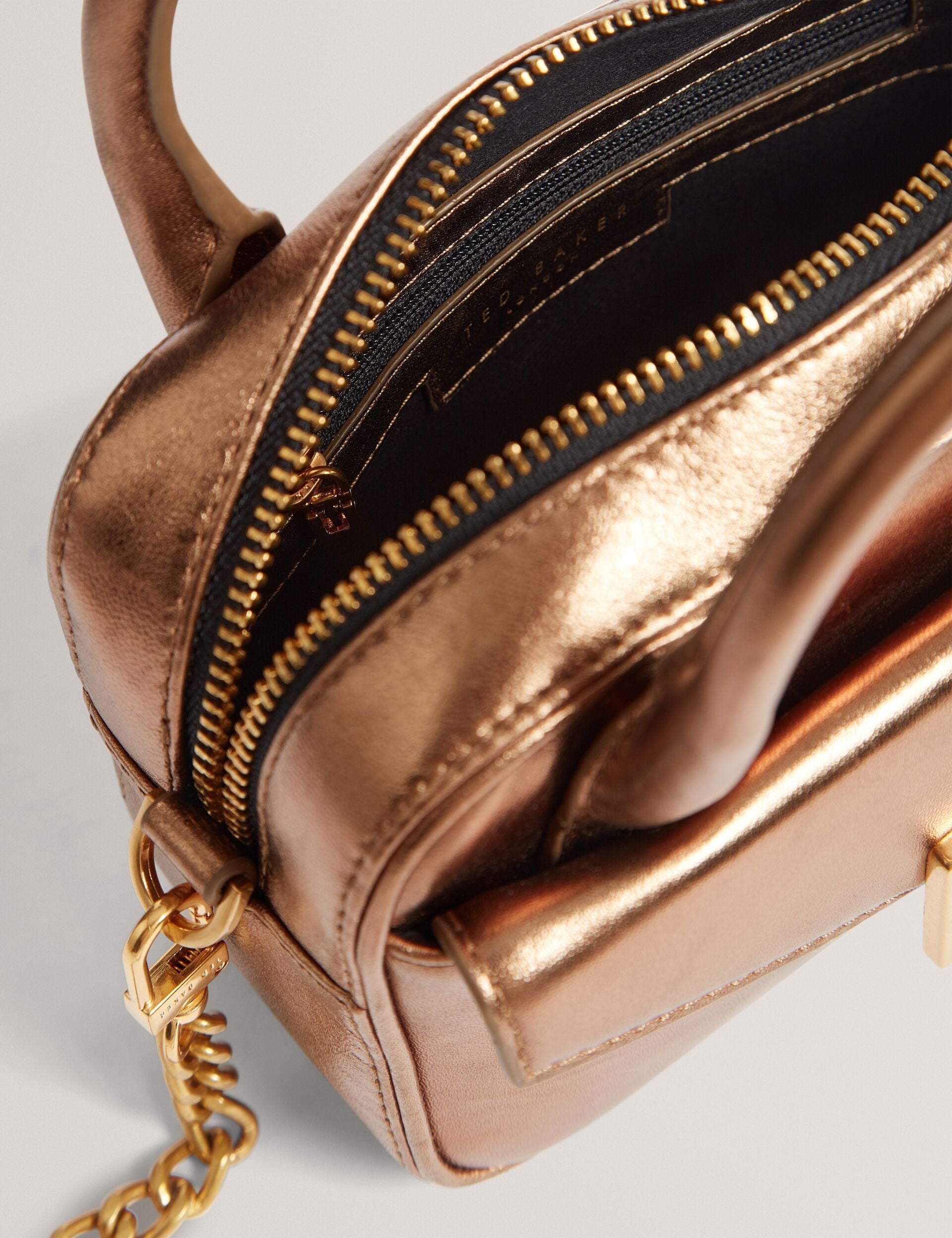 Ted Baker Anisaa Metallic Leather Mini Camera Bag Women's