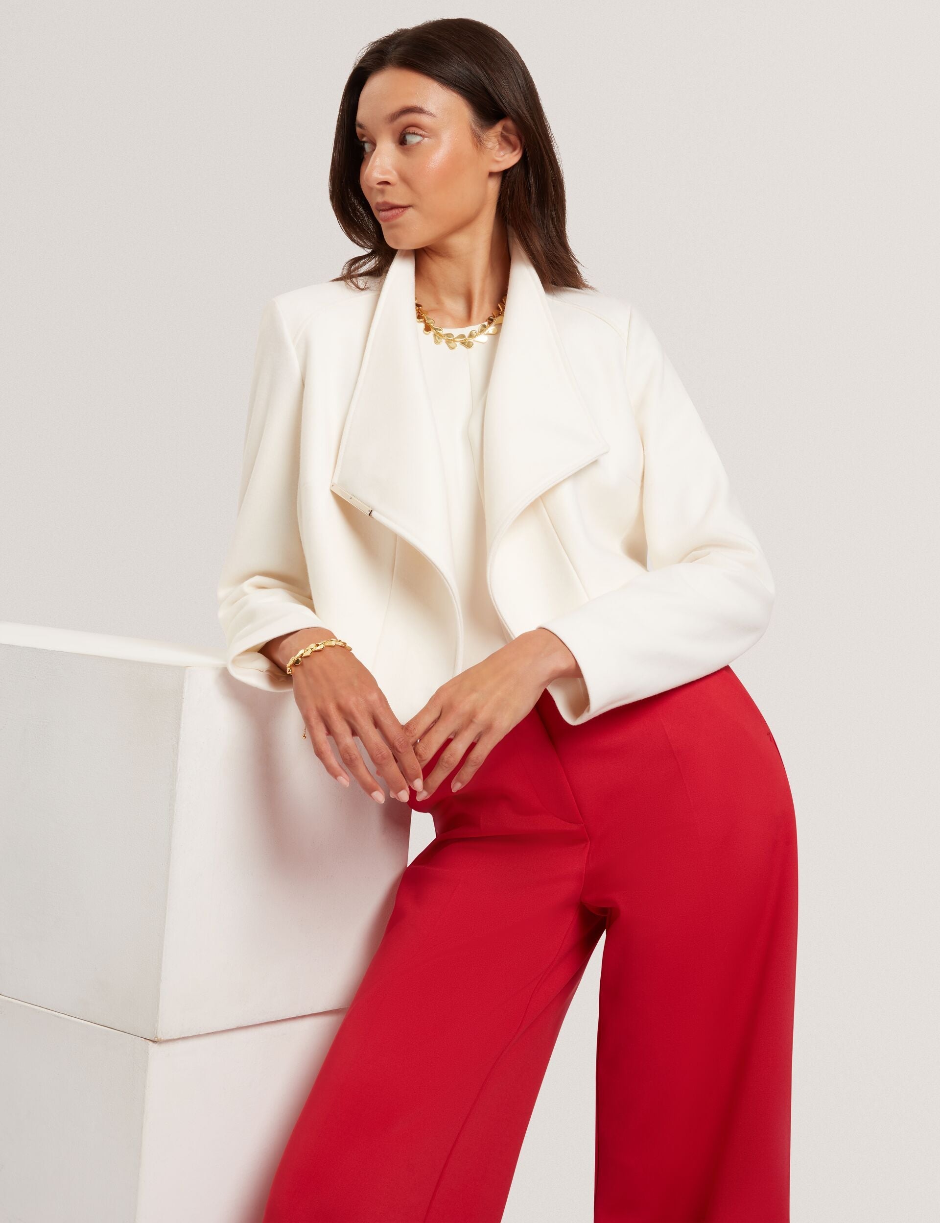 Ted Baker Rosecee Tailored Cropped Wool Wrap Jacket Women's