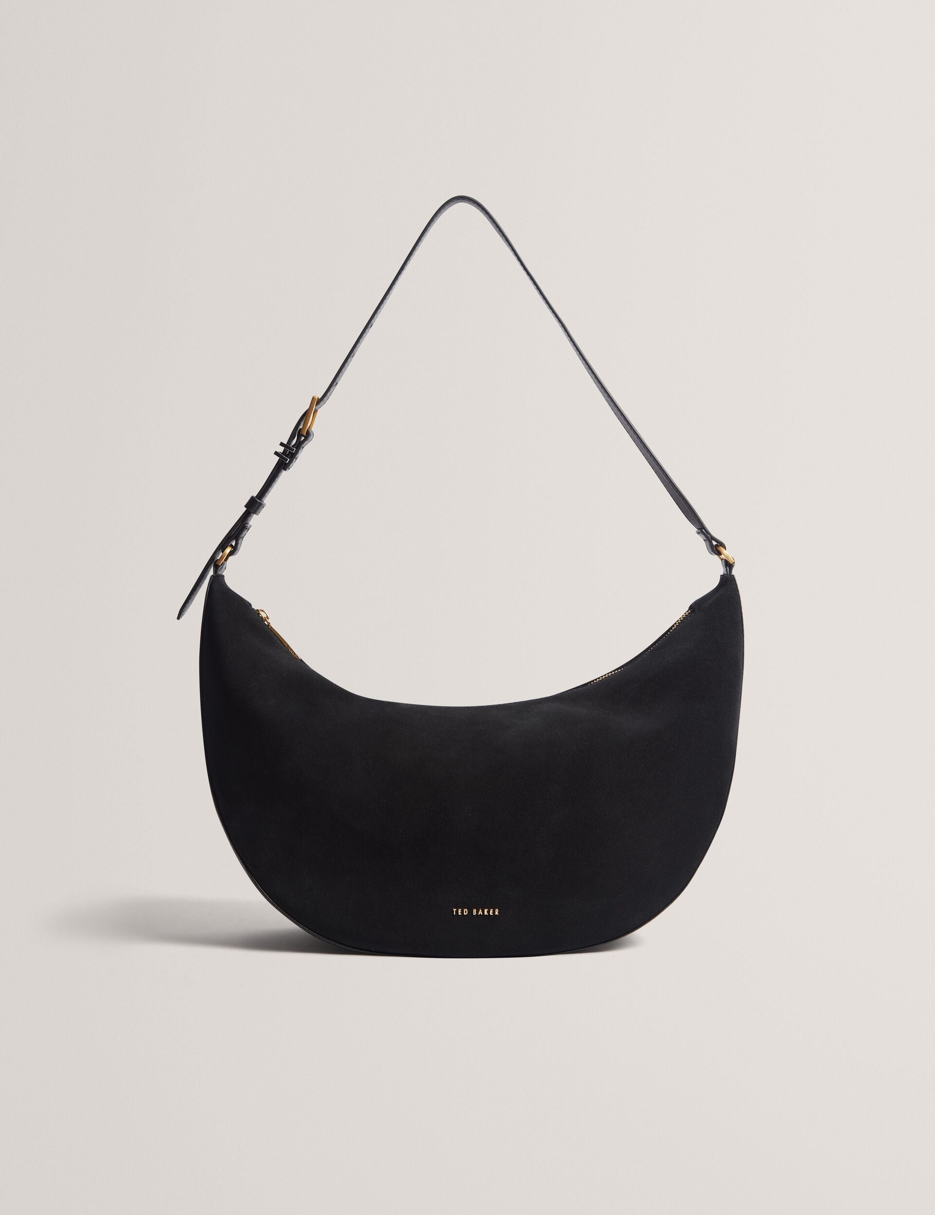 Ted Baker Taliee Suede Leather Half Moon Shoulder Bag Women's