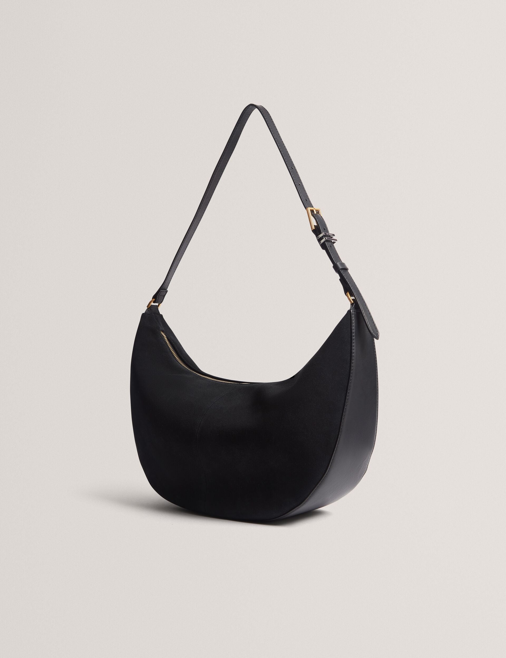 Ted Baker Taliee Suede Leather Half Moon Shoulder Bag Women's