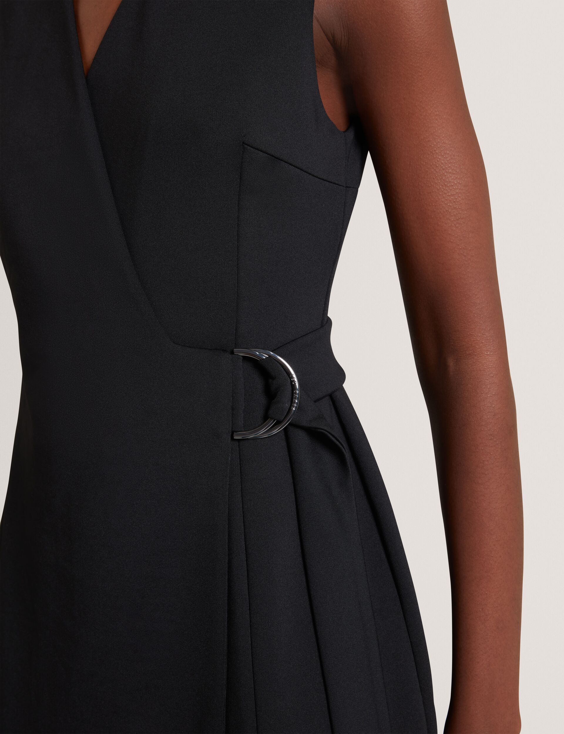 Ted Baker Black Tailored Sleeveless Wrap Midi Dress Women's