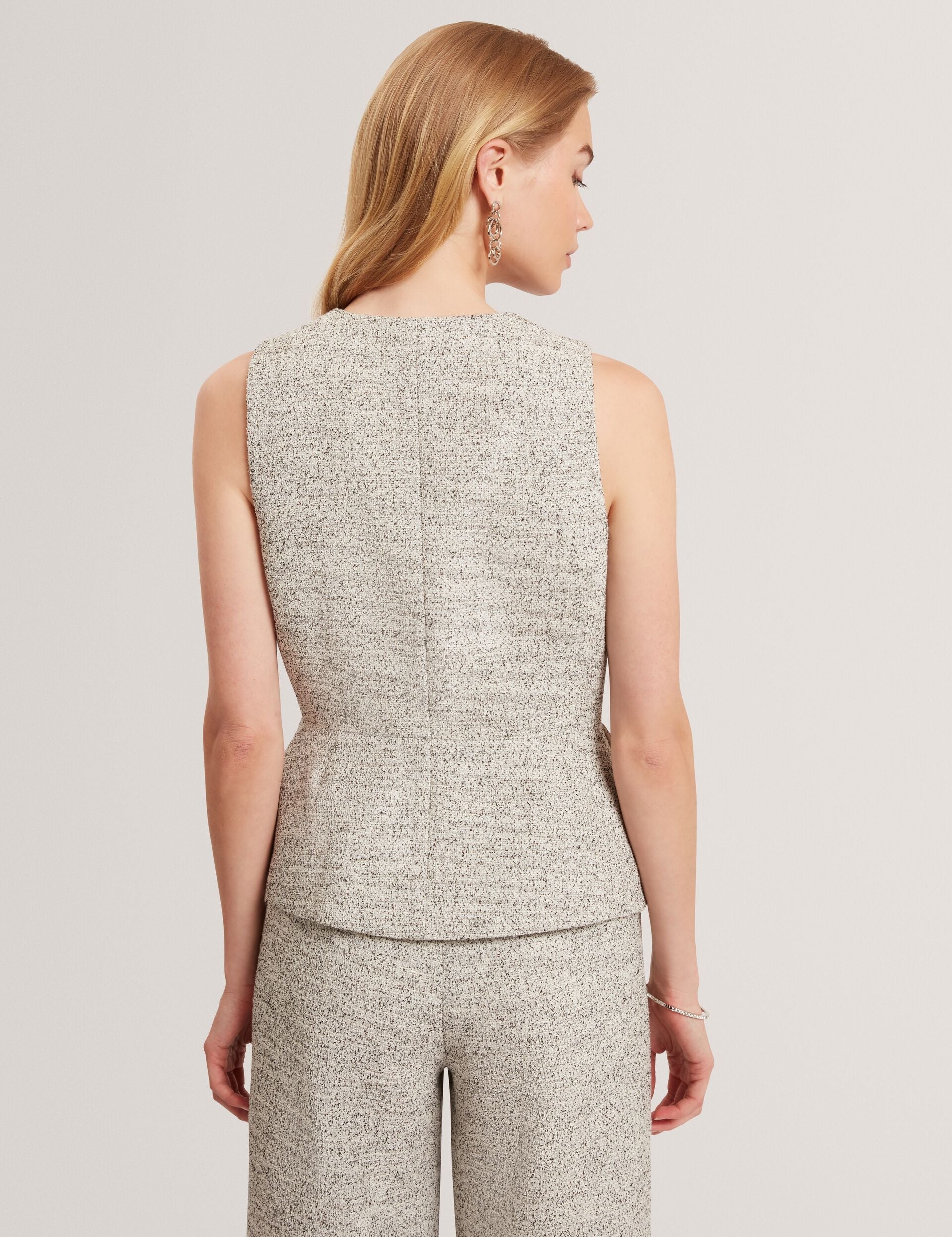 Ted Baker Ekaaw Boucle Rose Button Fitted Waistcoat Women's