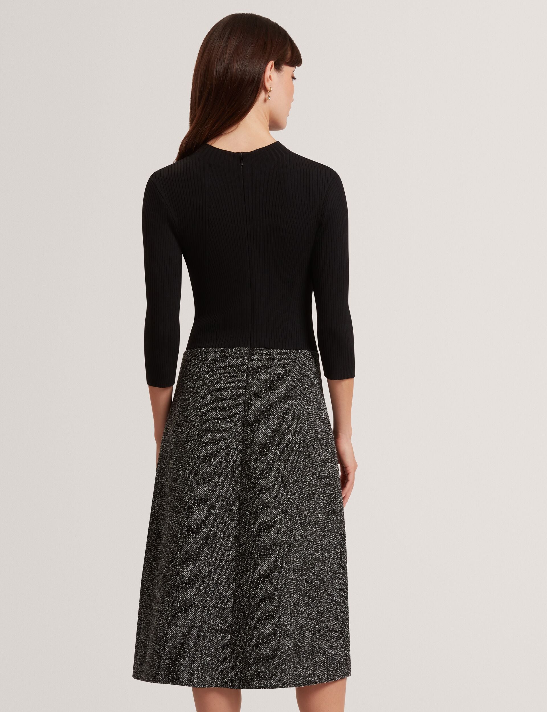 Ted Baker Ekaad Boucle Midi Illusion Dress With Knit Top Women's