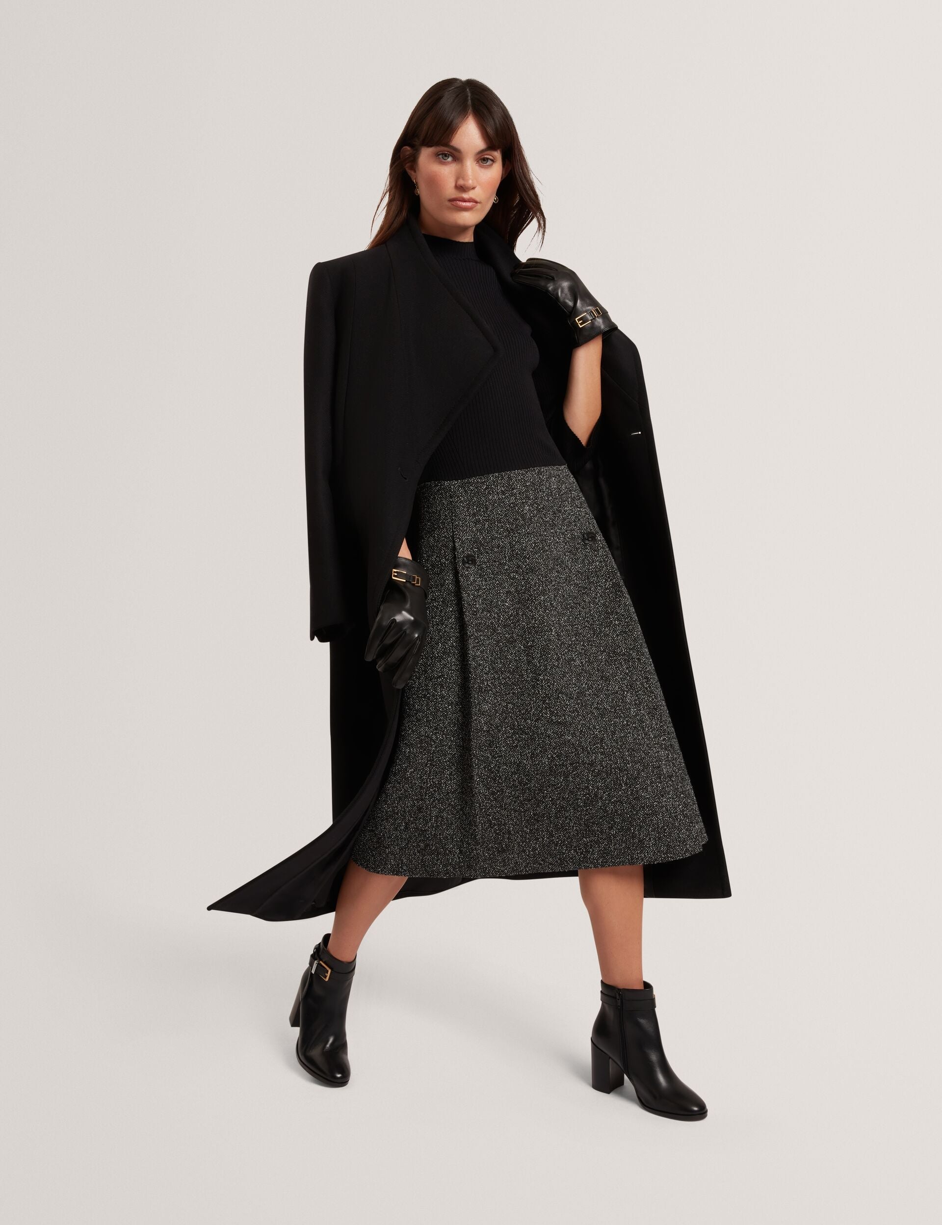 Ted Baker Ekaad Boucle Midi Illusion Dress With Knit Top Women's