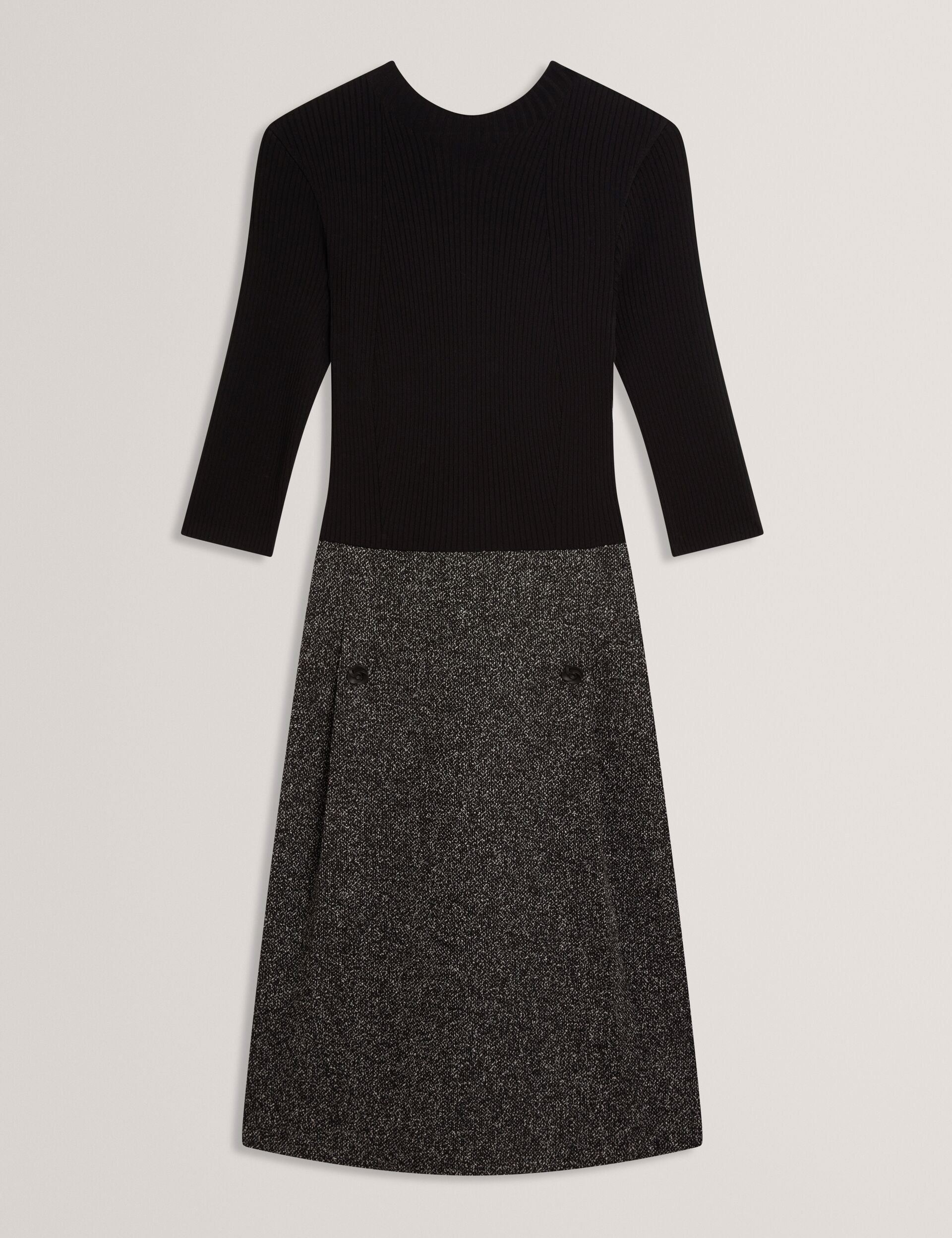 Ted Baker Ekaad Boucle Midi Illusion Dress With Knit Top Women's