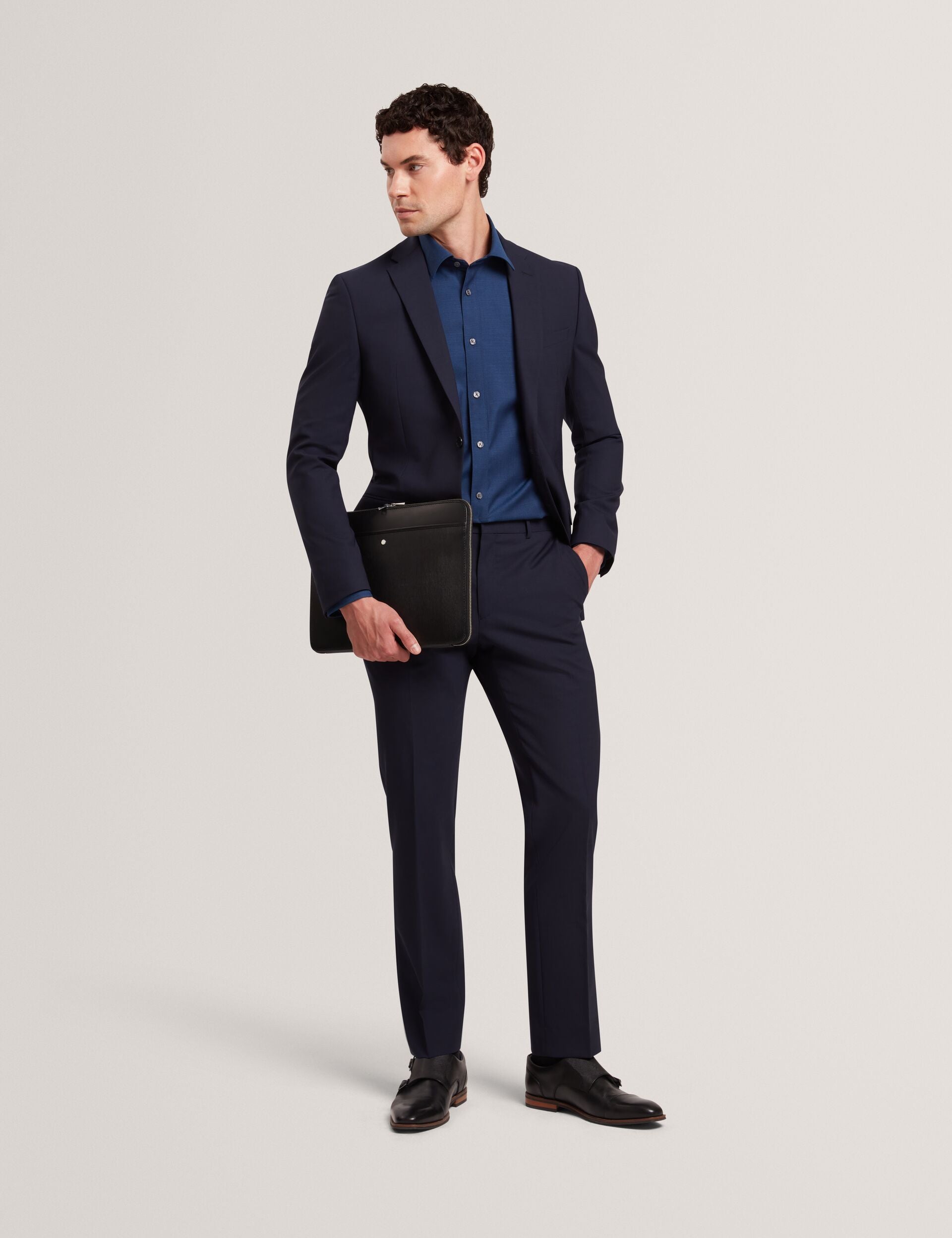 Ted Baker Airton Pure Wool Woven Long Sleeve Shirt