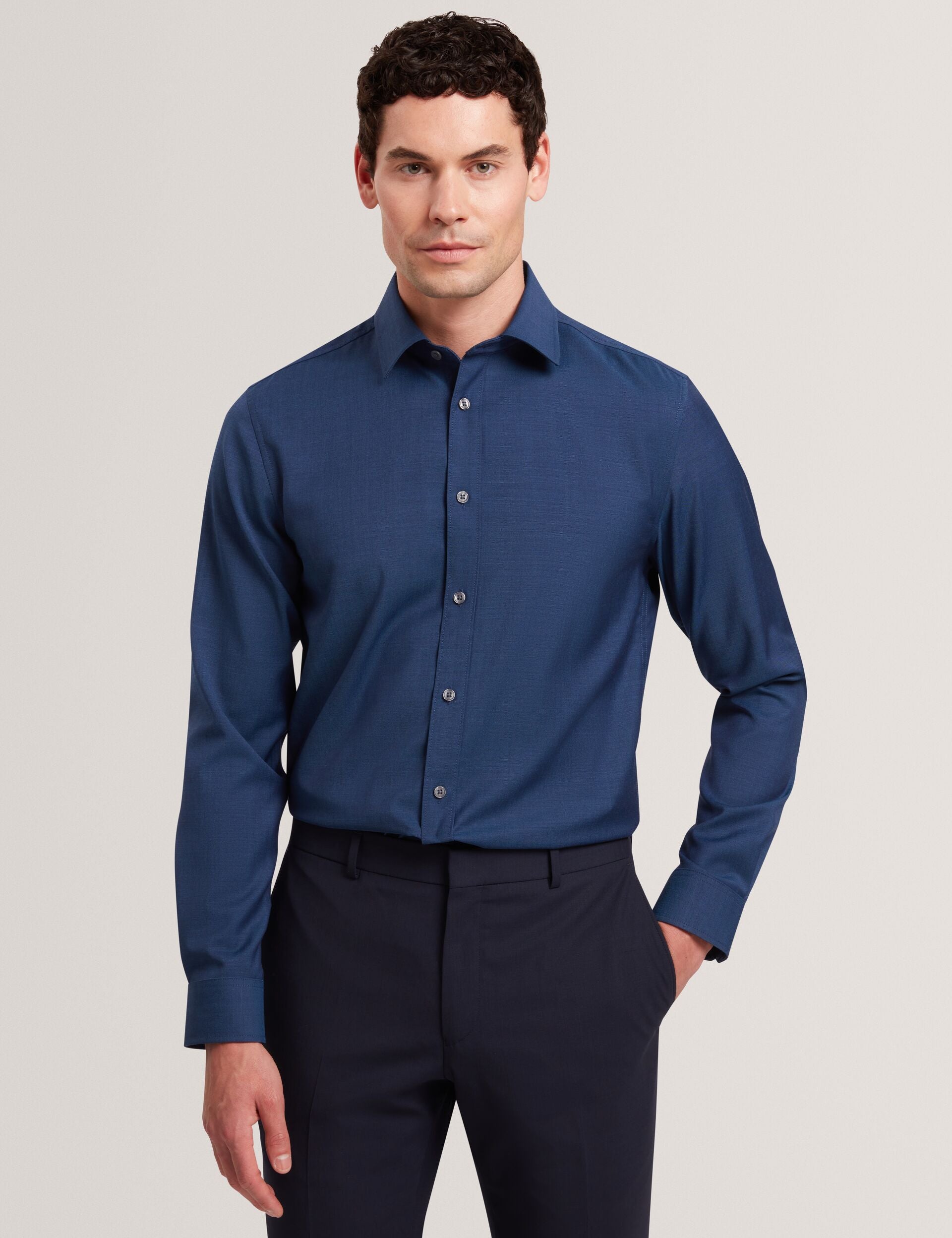 Ted Baker Airton Pure Wool Woven Long Sleeve Shirt