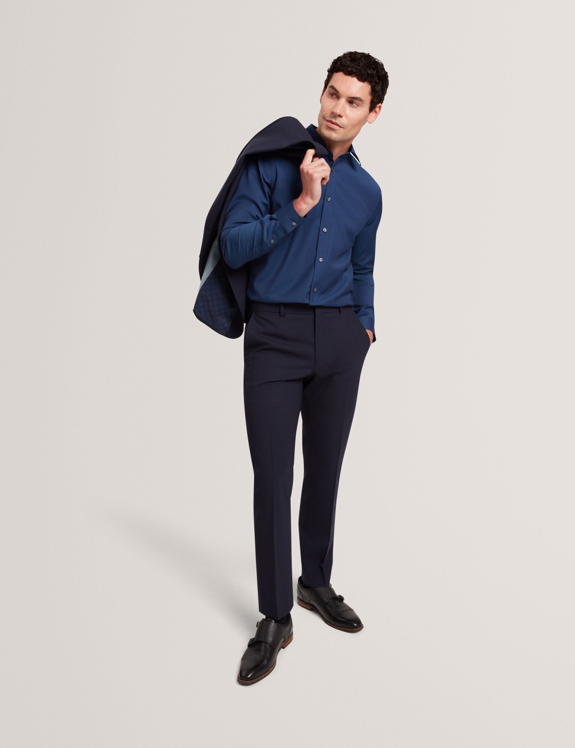 Ted Baker Airton Pure Wool Woven Long Sleeve Shirt