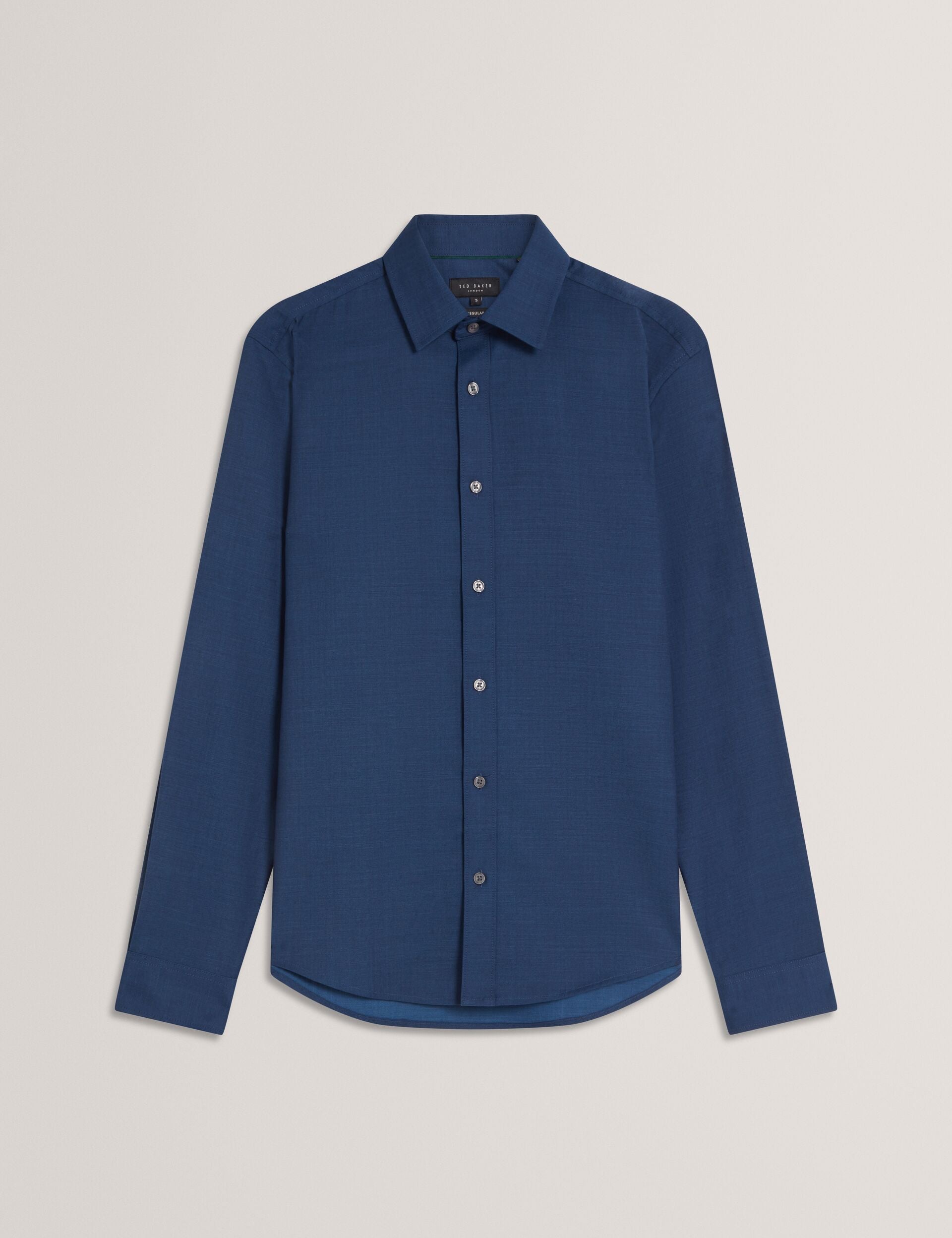 Ted Baker Airton Pure Wool Woven Long Sleeve Shirt