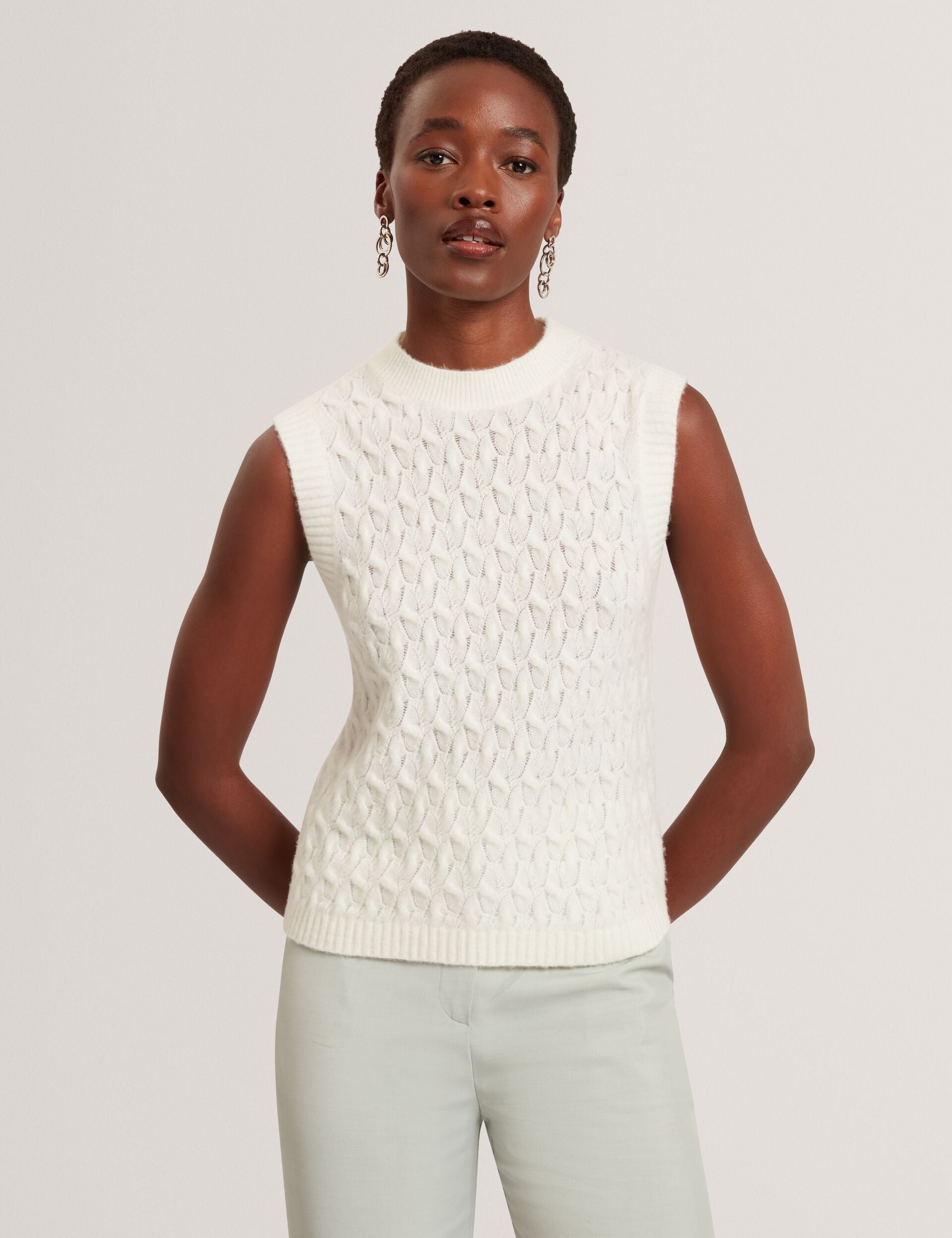 Ted Baker Aynira Wool Rich Cable Knit Vest Women's