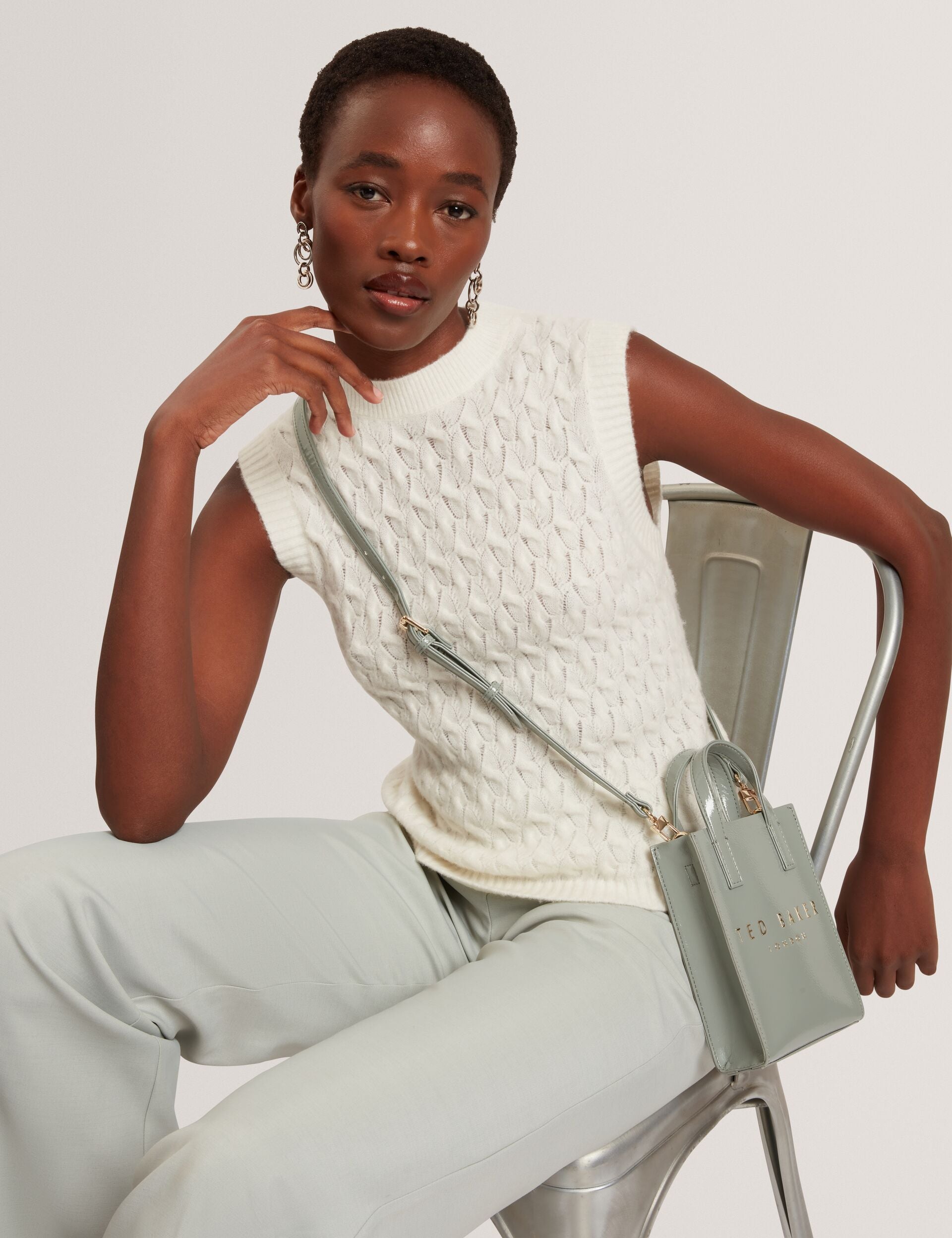 Ted Baker Aynira Wool Rich Cable Knit Vest Women's