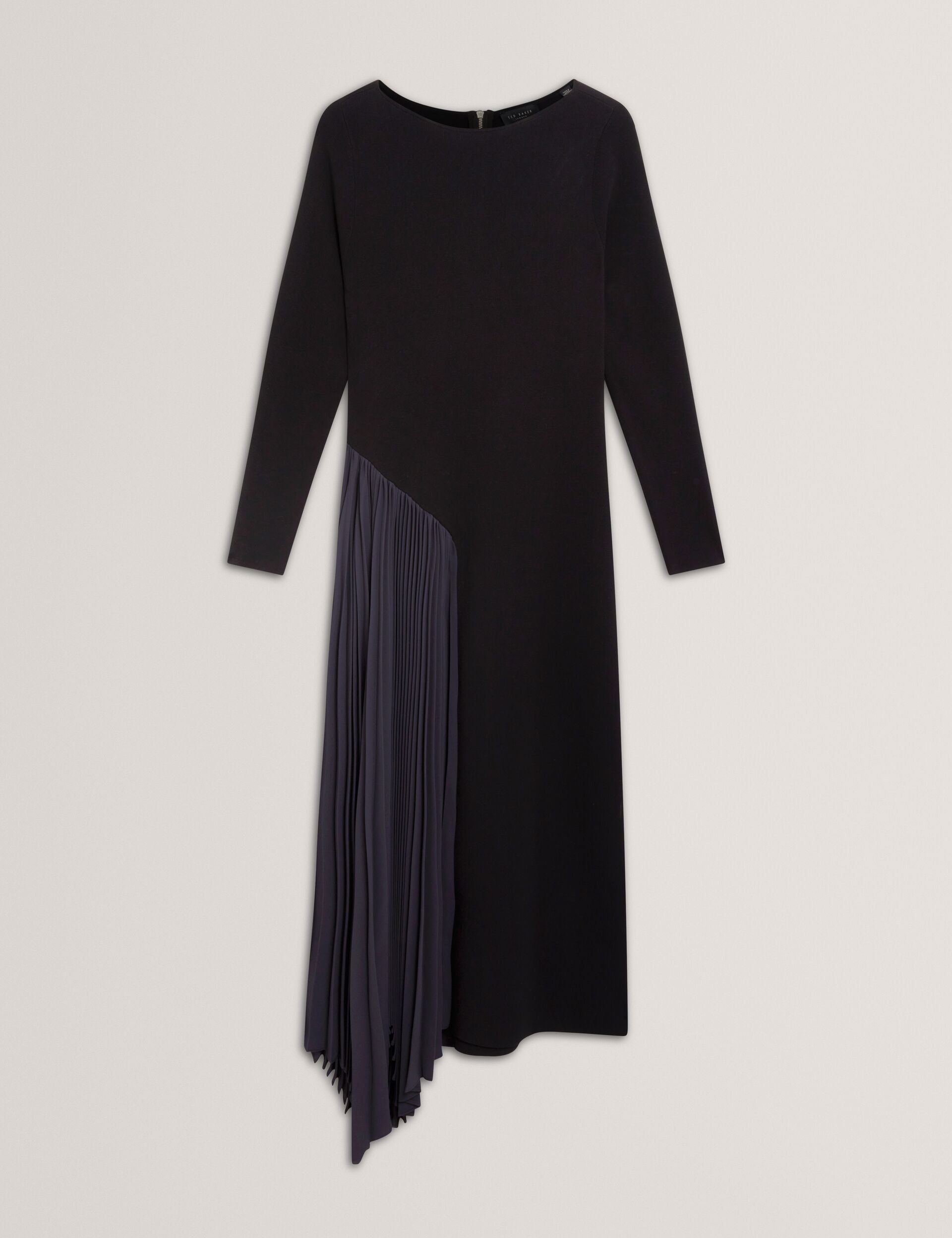 Ted Baker Belviee Pleated Panel Long Sleeve Knit Midi Dress Women's