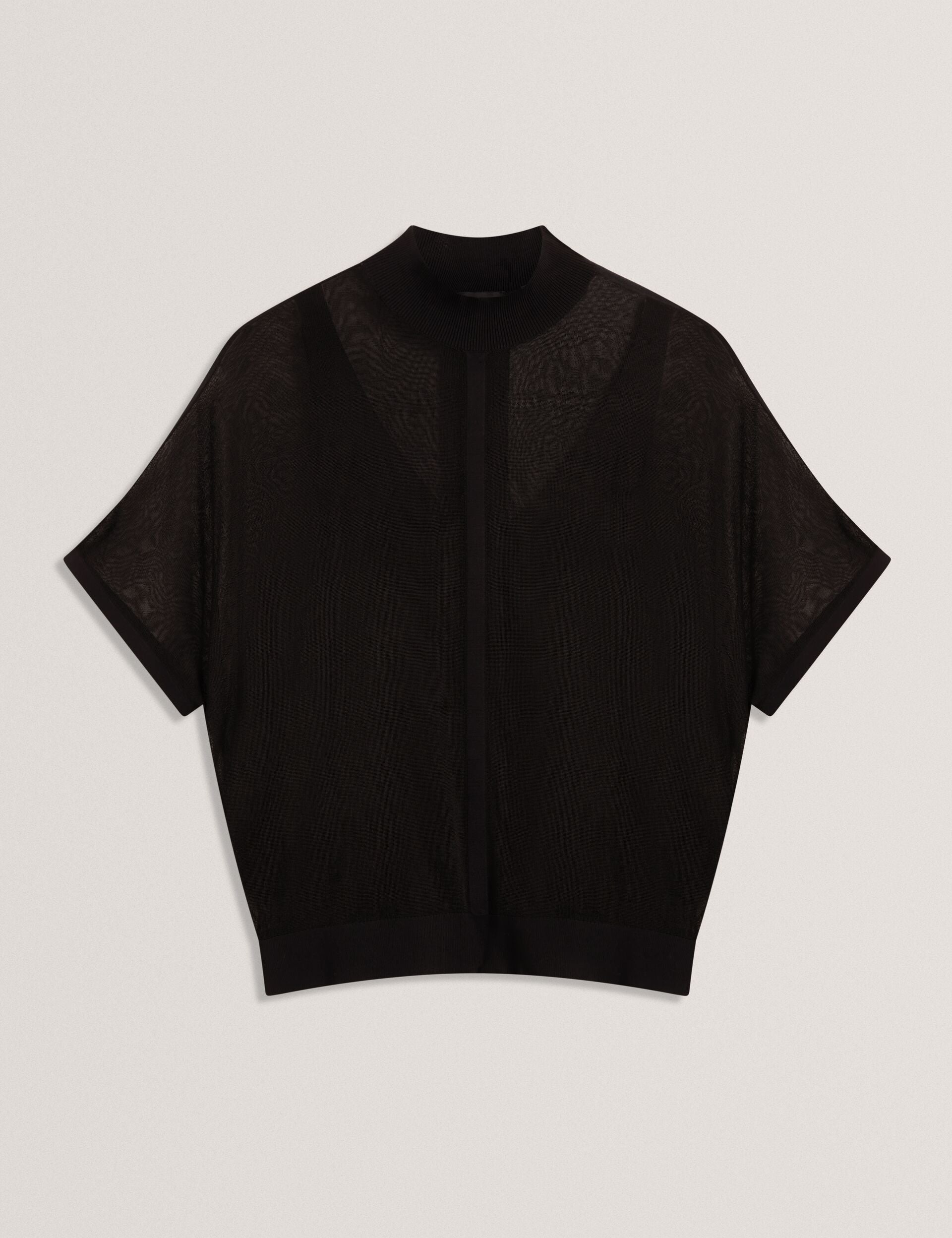 Ted Baker Ibissa Sheer Panel Knit Short Sleeve Top Women's