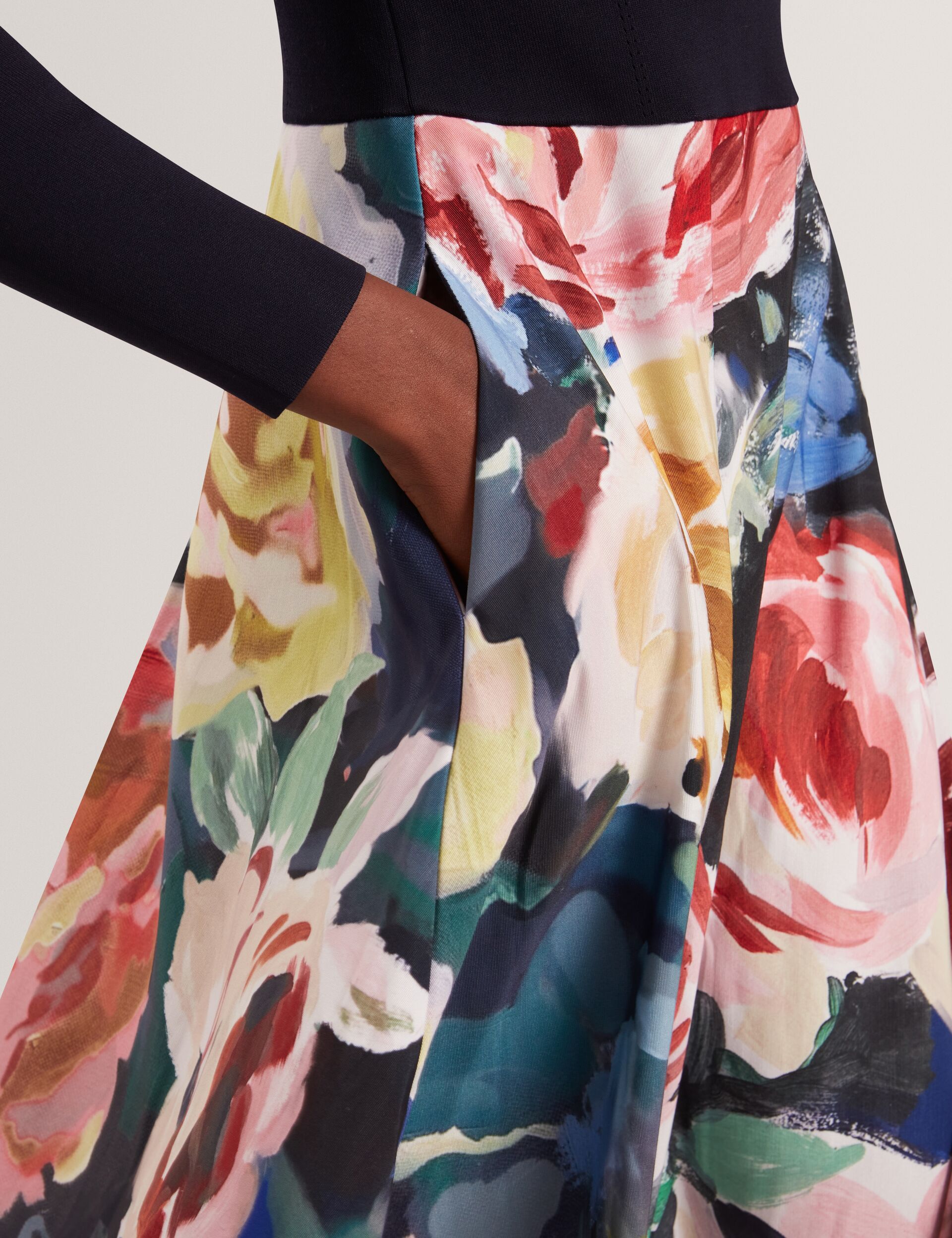 Ted Baker Patriia Rose Print Illusion Midi Dress Women's