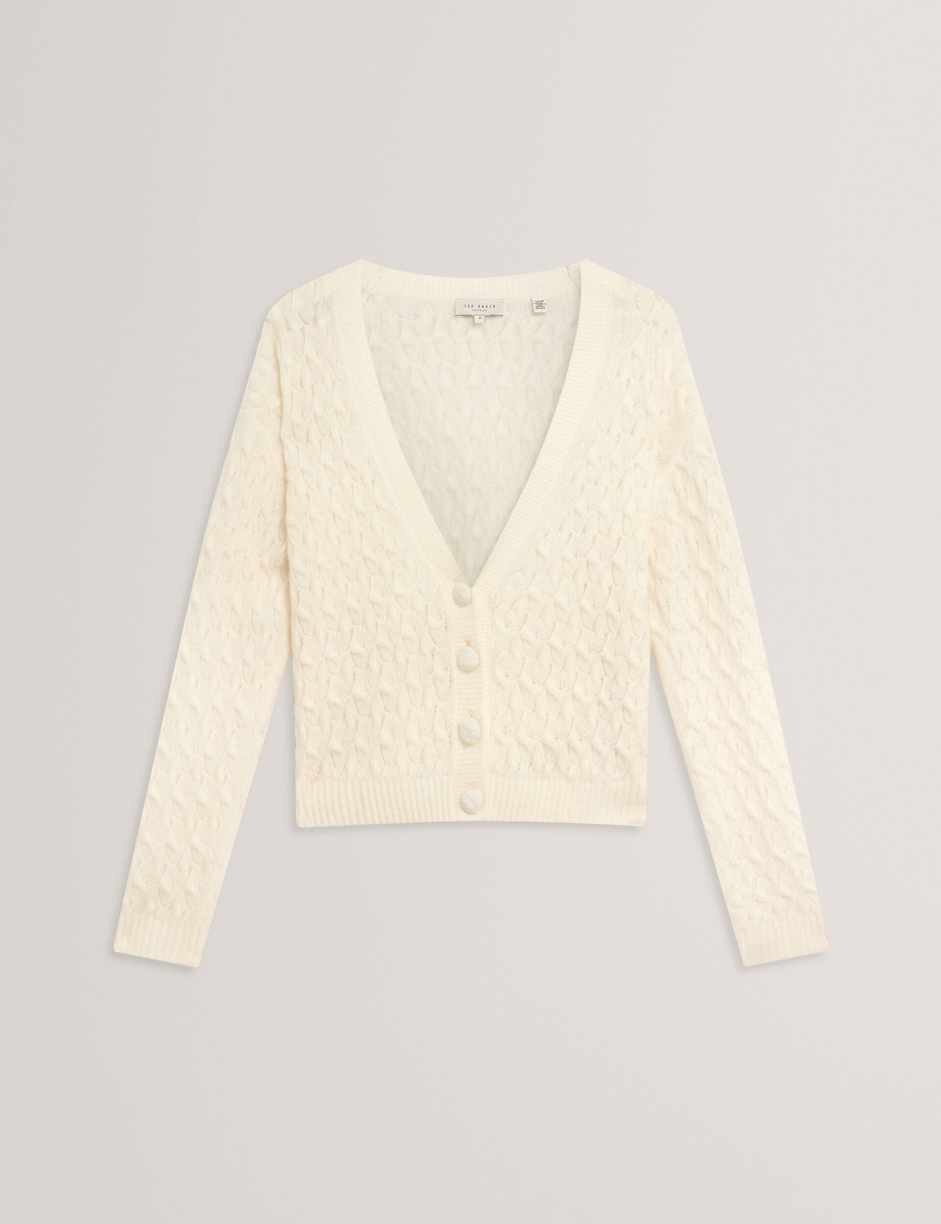 Ted Baker Kylana Cable Knit Vneck Wool Cardigan Women's