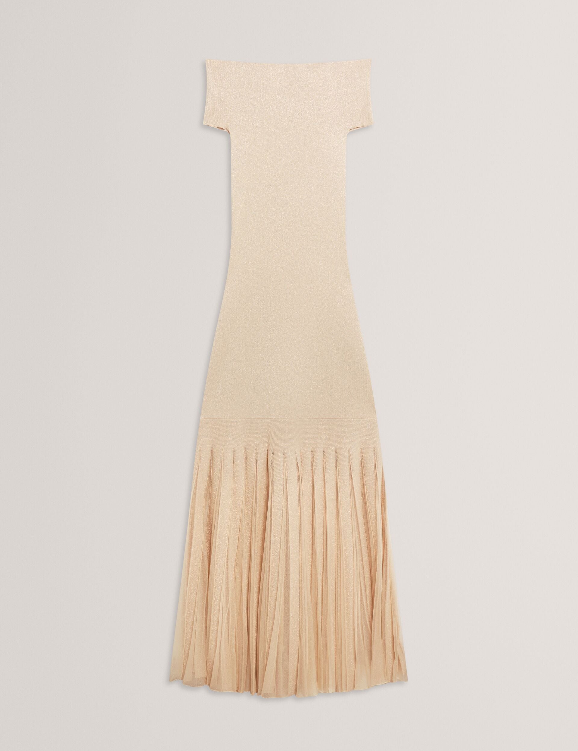 Ted Baker Rylla Metallic Bardot Maxi Dress With Sheer Hem Women's