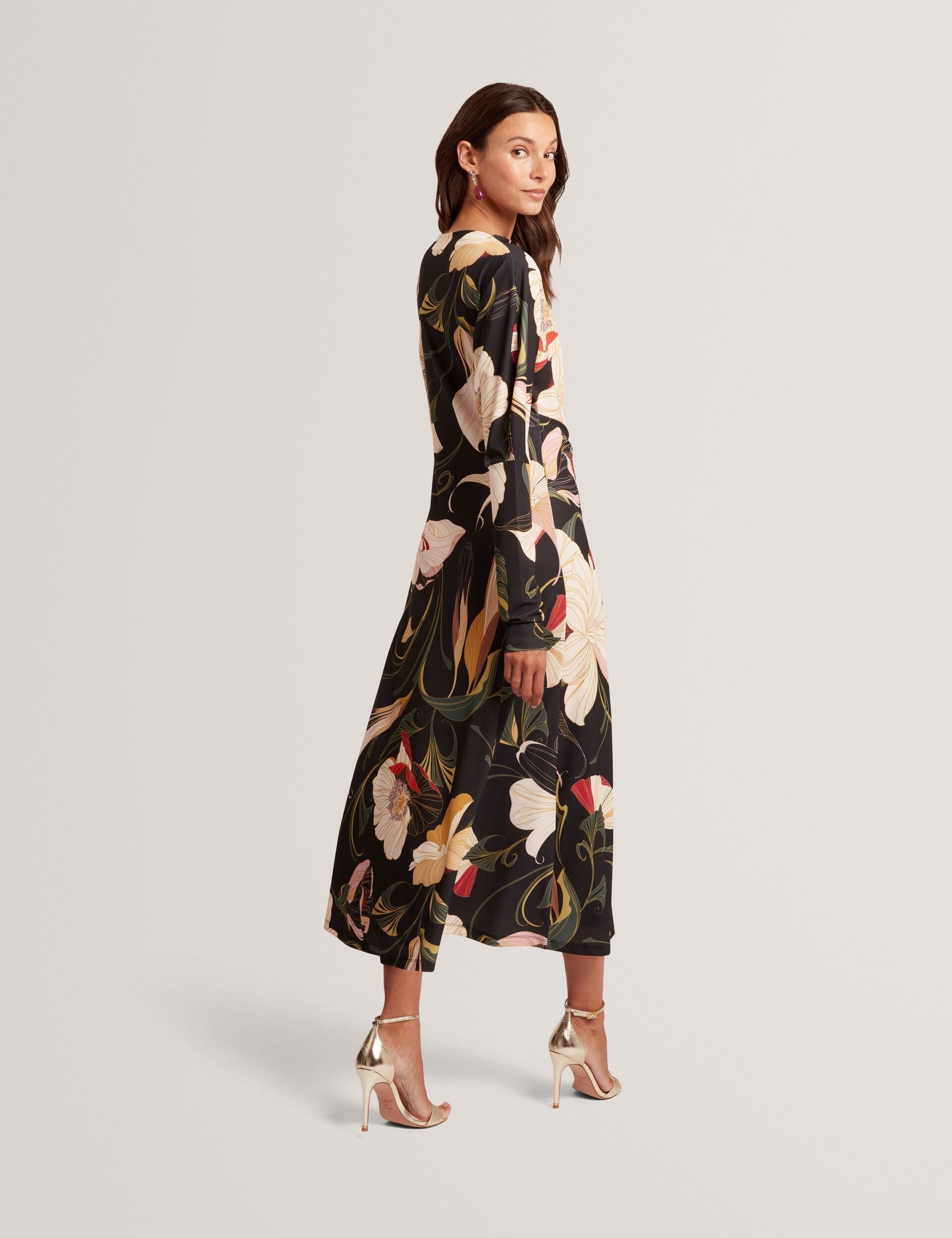 Ted Baker Lawria Floral Print Wrap Front Midi Dress Women's