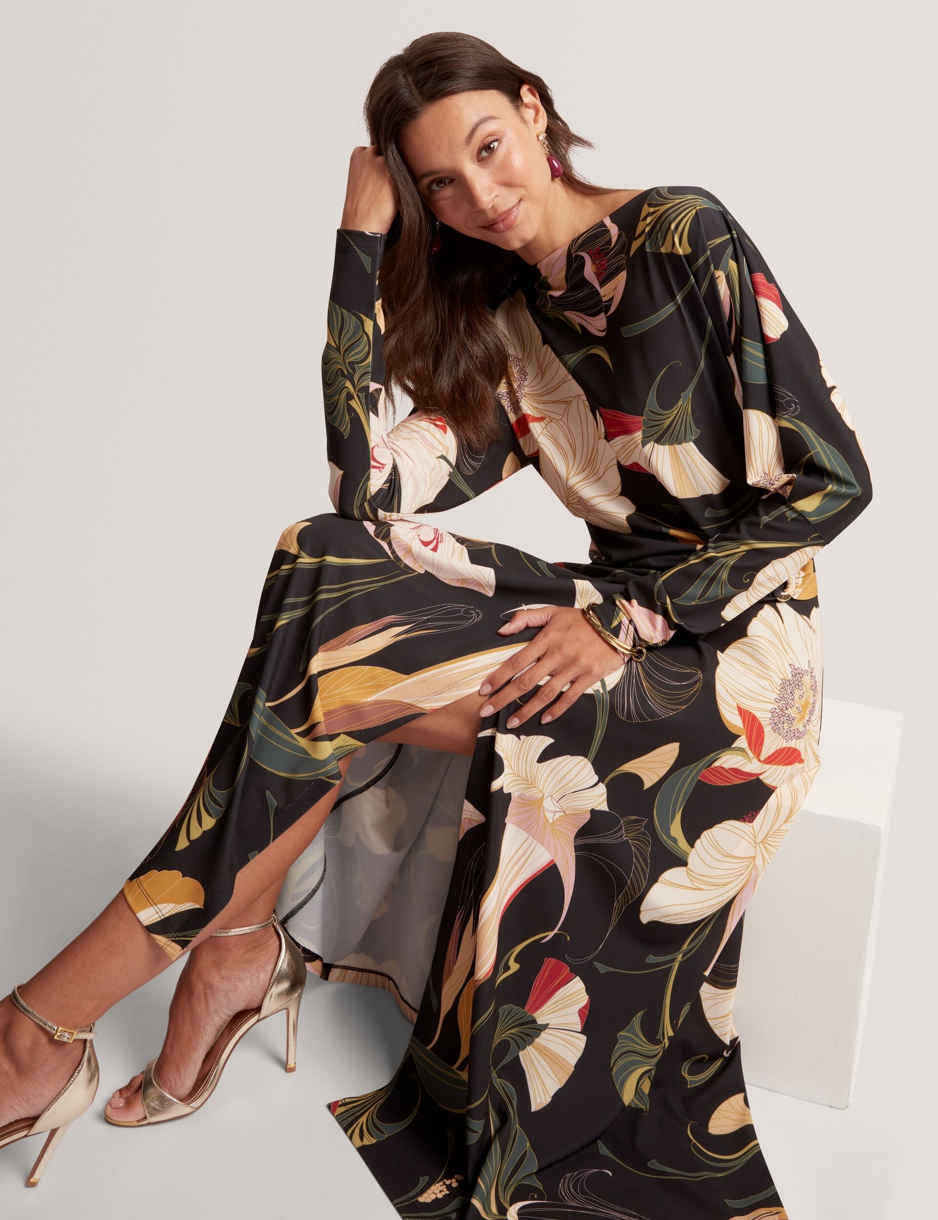 Ted Baker Lawria Floral Print Wrap Front Midi Dress Women's