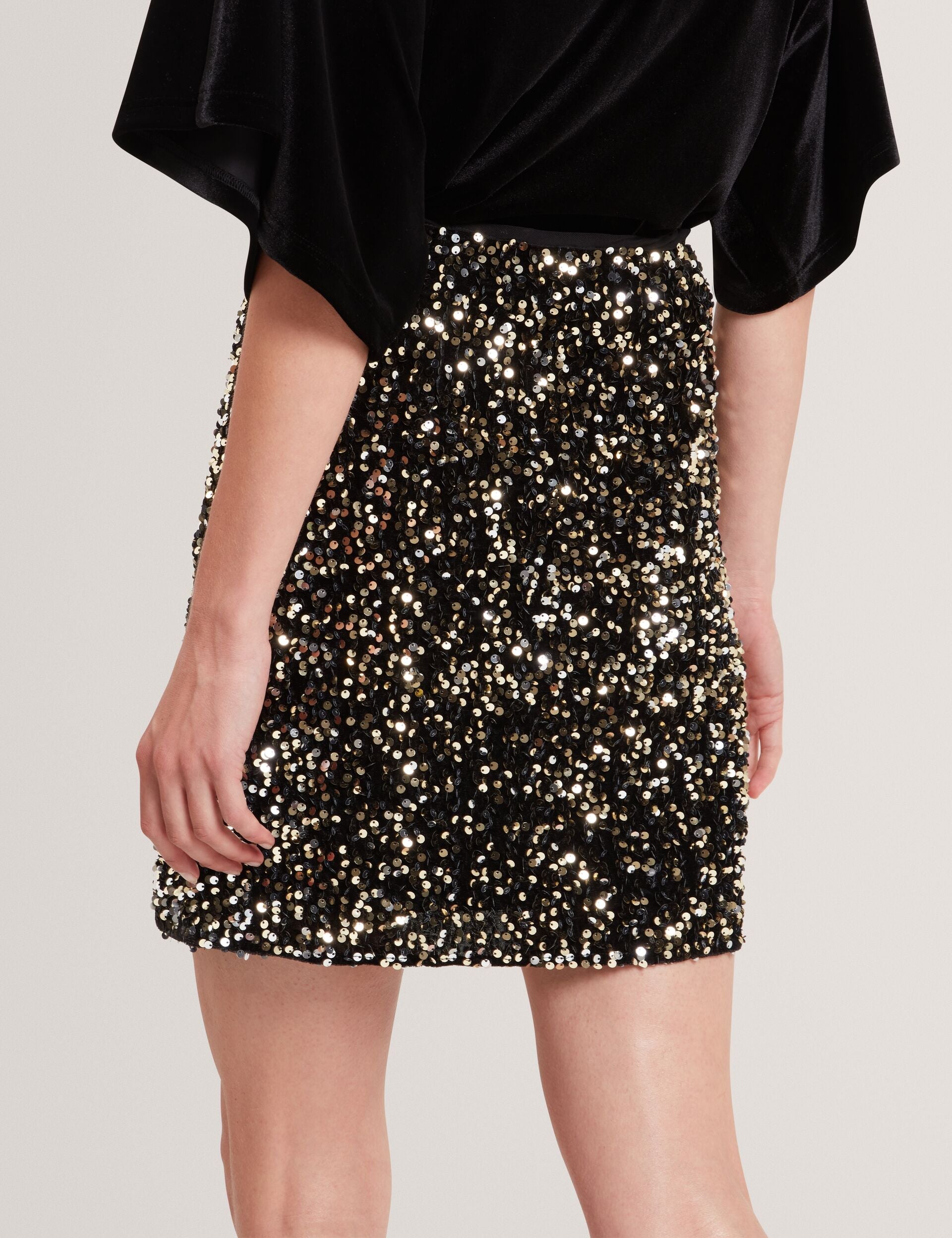 Ted Baker Pearsom Sequined Velvet High Waist Mini Skirt Women's