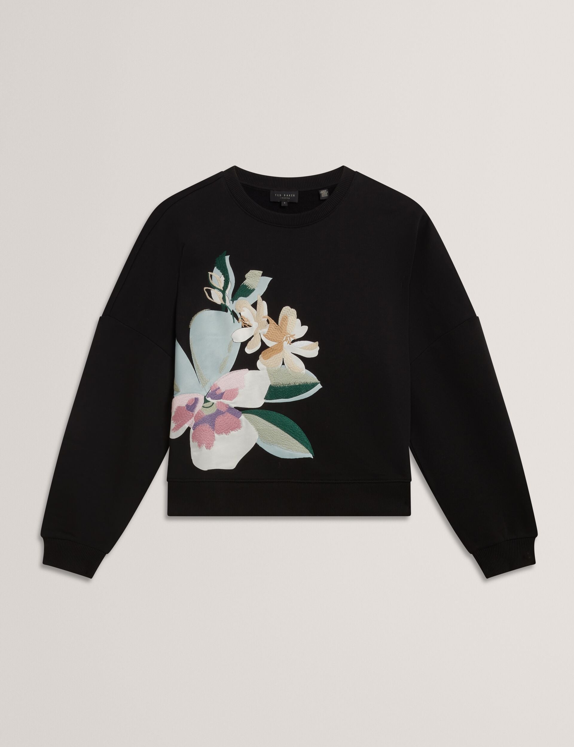Ted Baker Brookla Embroidered Floral Graphic Cotton Sweatshirt Women's