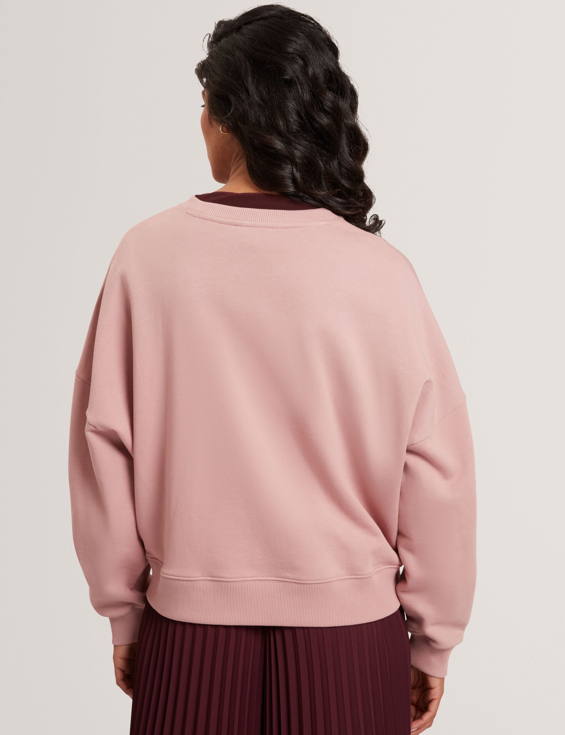 Ted Baker Marssia Embroidered Rose Graphic Cotton Sweatshirt Women's