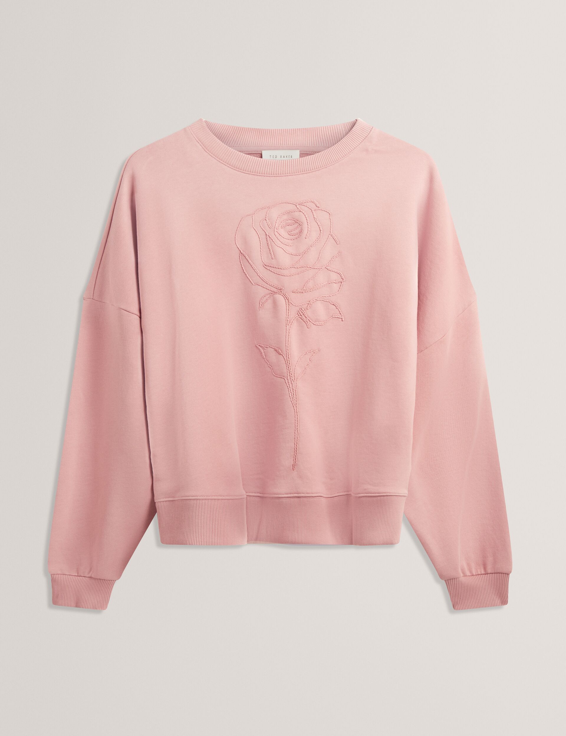 Ted Baker Marssia Embroidered Rose Graphic Cotton Sweatshirt Women's