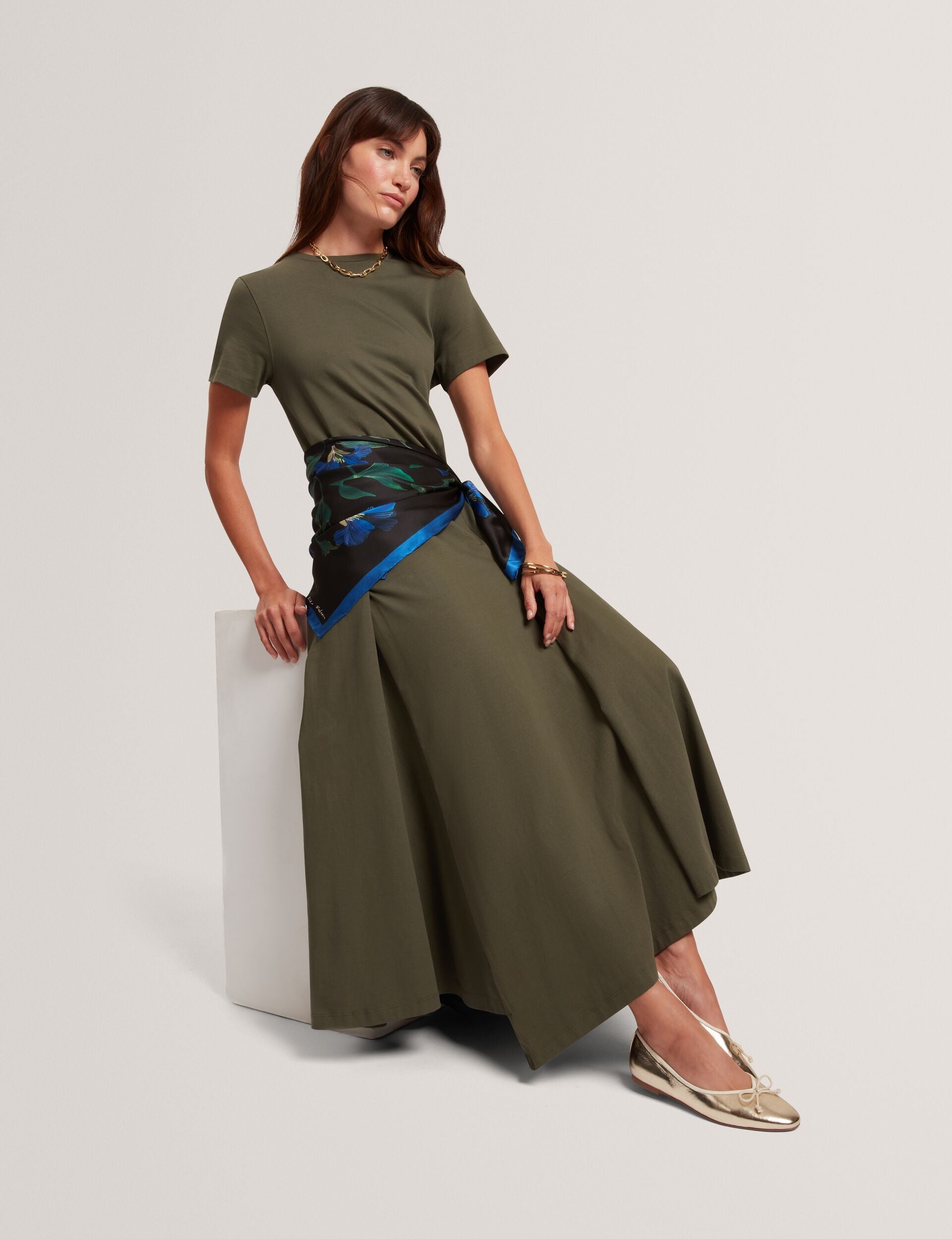 Ted Baker Fuusia Panelled Jersey Short Sleeve Midi Dress Women's