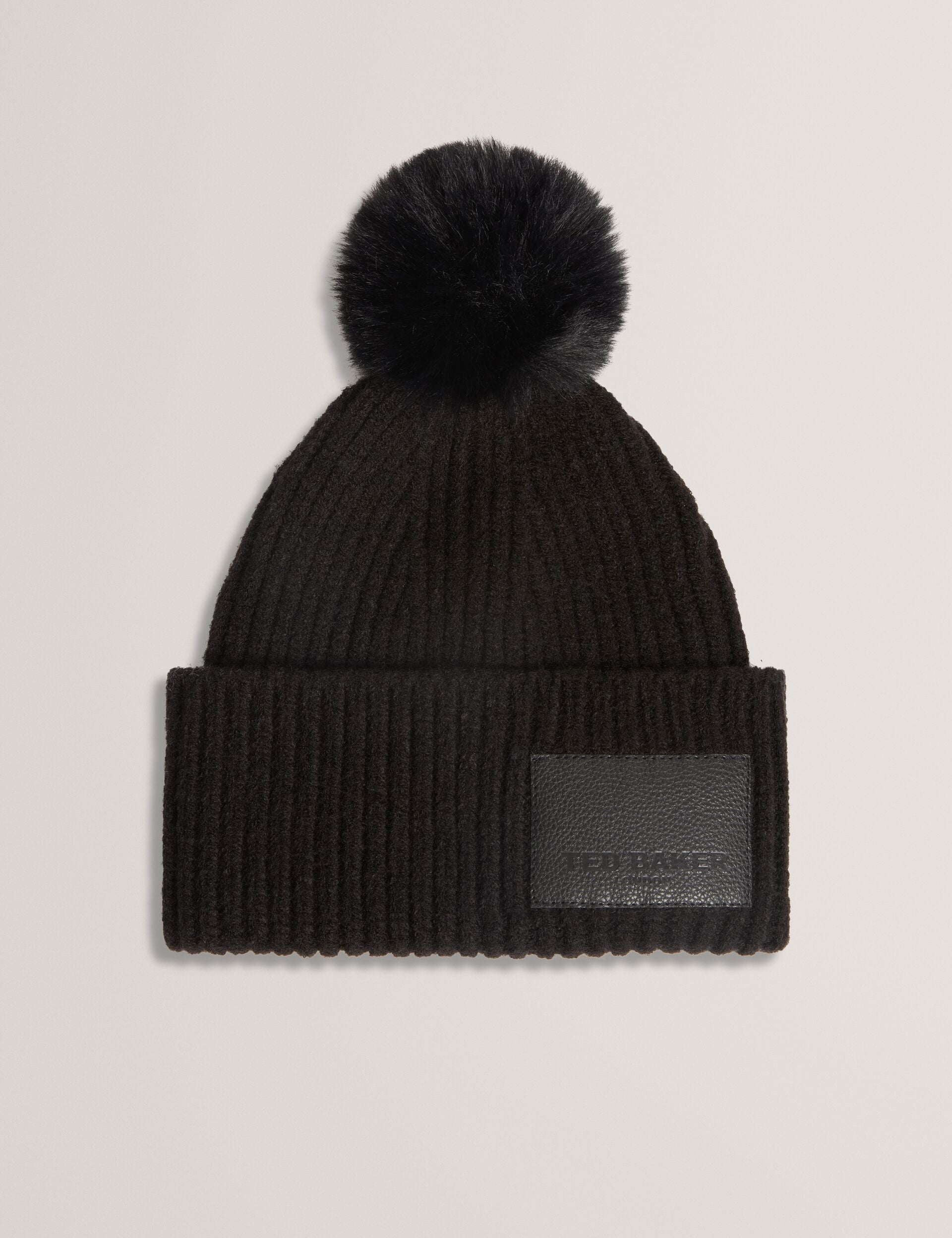 Ted Baker Sershii Rib Knit Branded Bobble Hat Women's