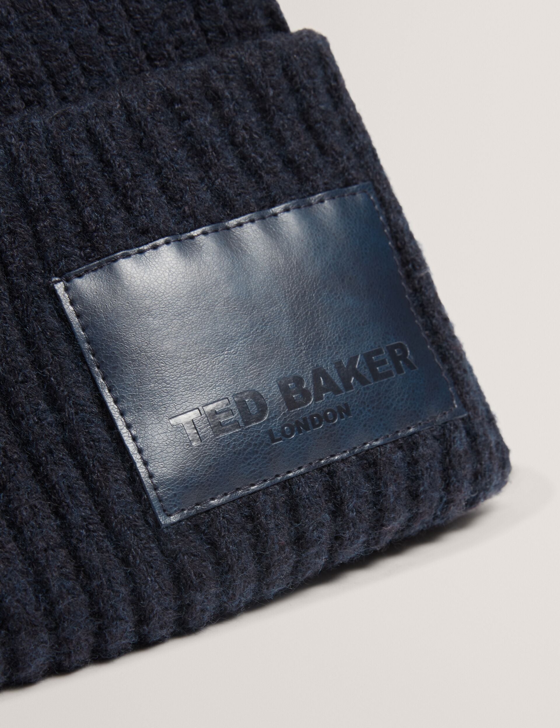 Ted Baker Sershii Rib Knit Branded Bobble Hat Women's