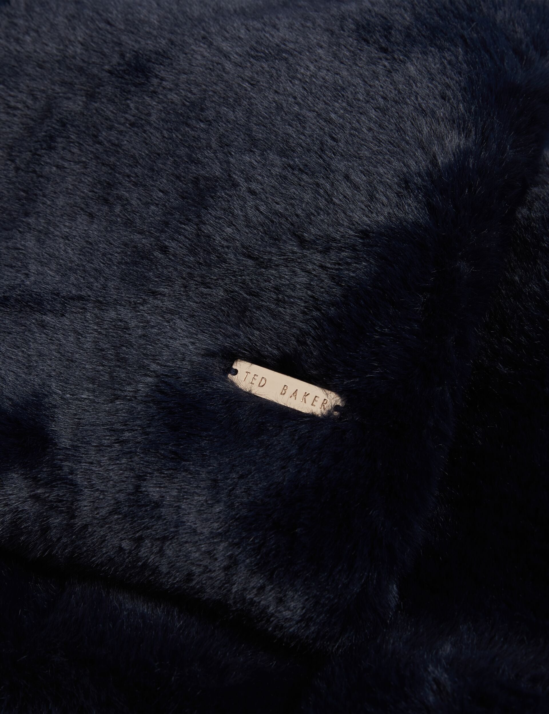 Ted Baker Emaaaas Faux Fur Loopthrough Stole Scarf In Navy Women's