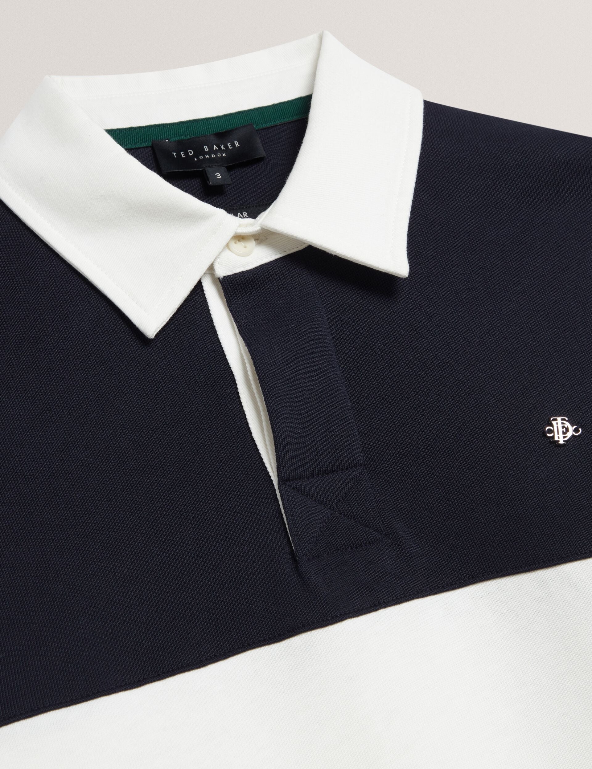 Ted Baker Traviss Block Stripe Jersey Cotton Rugby Shirt