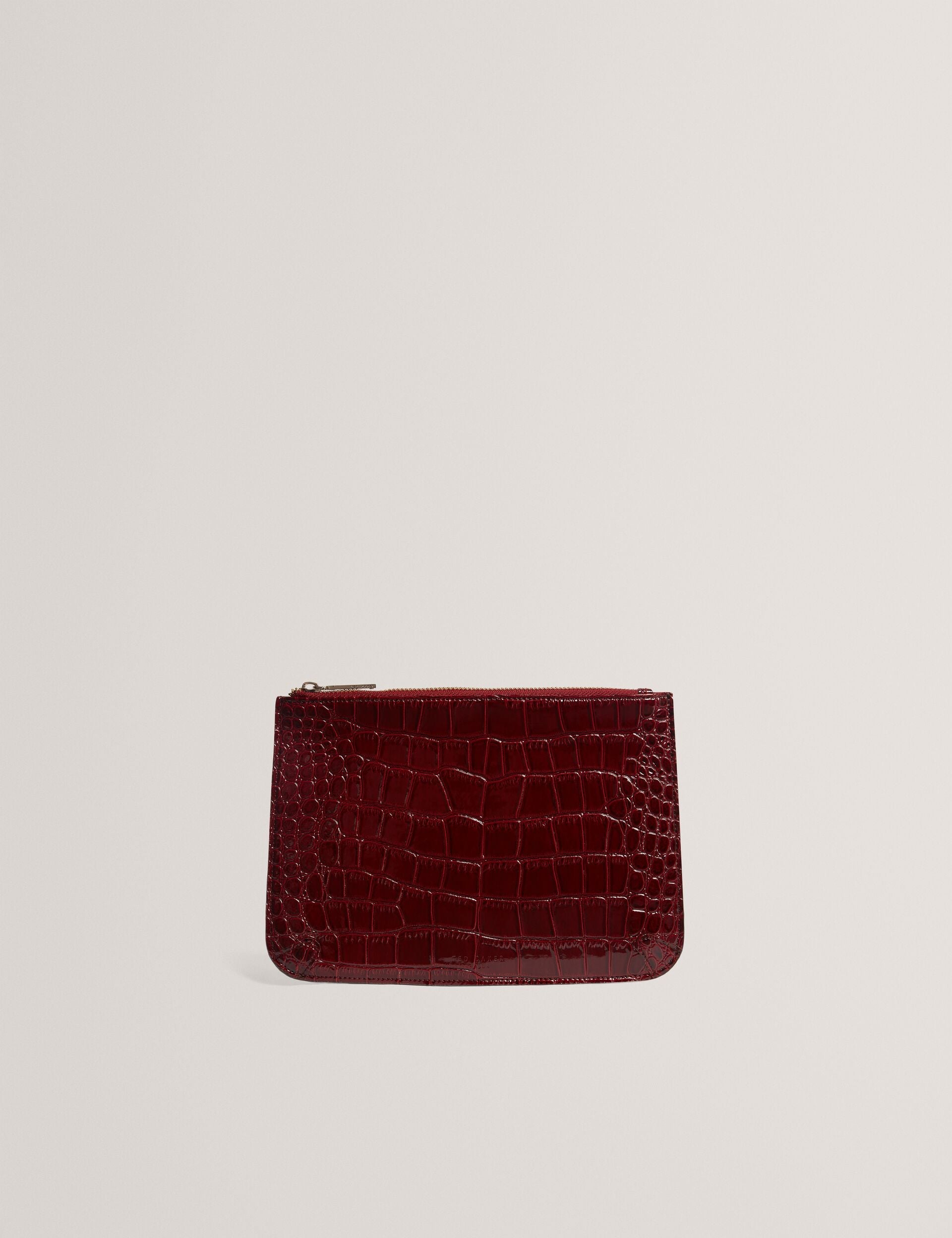 Ted Baker Kelliii Croc Effect Passport Cover Travel Pouch Women's