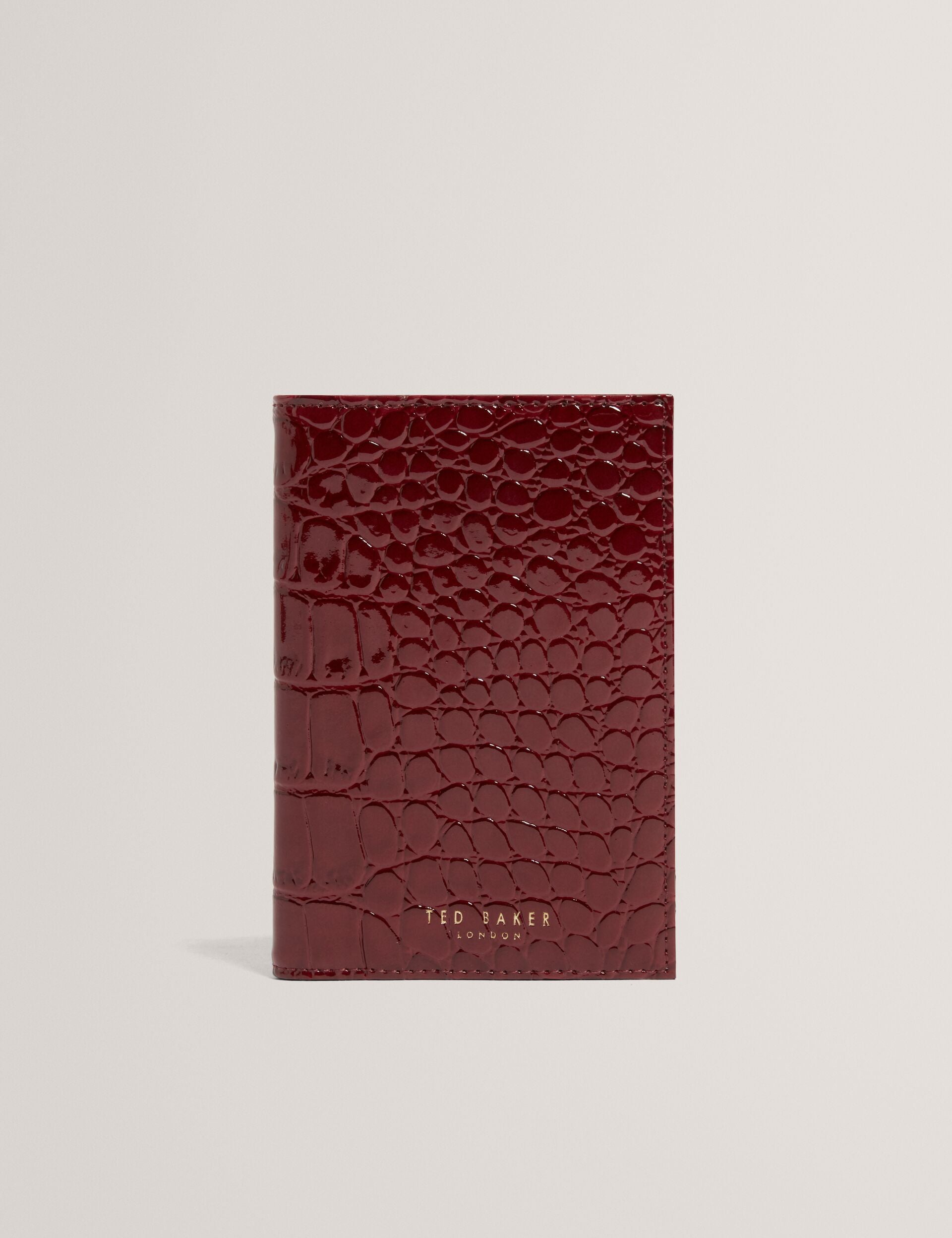 Ted Baker Kelliii Croc Effect Passport Cover Travel Pouch Women's