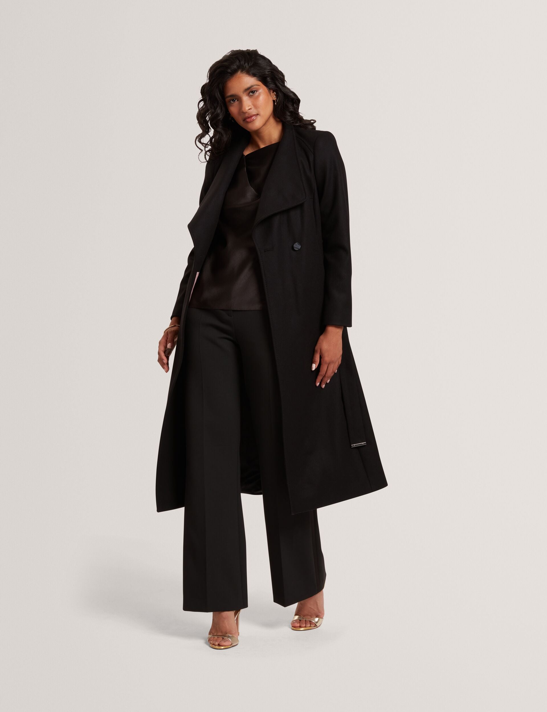 Ted Baker Rosell Longline Belted Wool Wrap Coat Women's