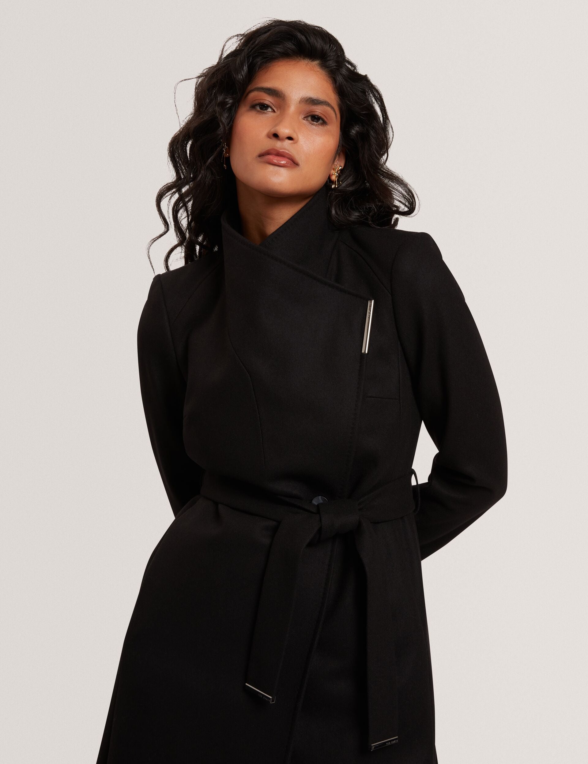 Ted Baker Rosell Longline Belted Wool Wrap Coat Women's