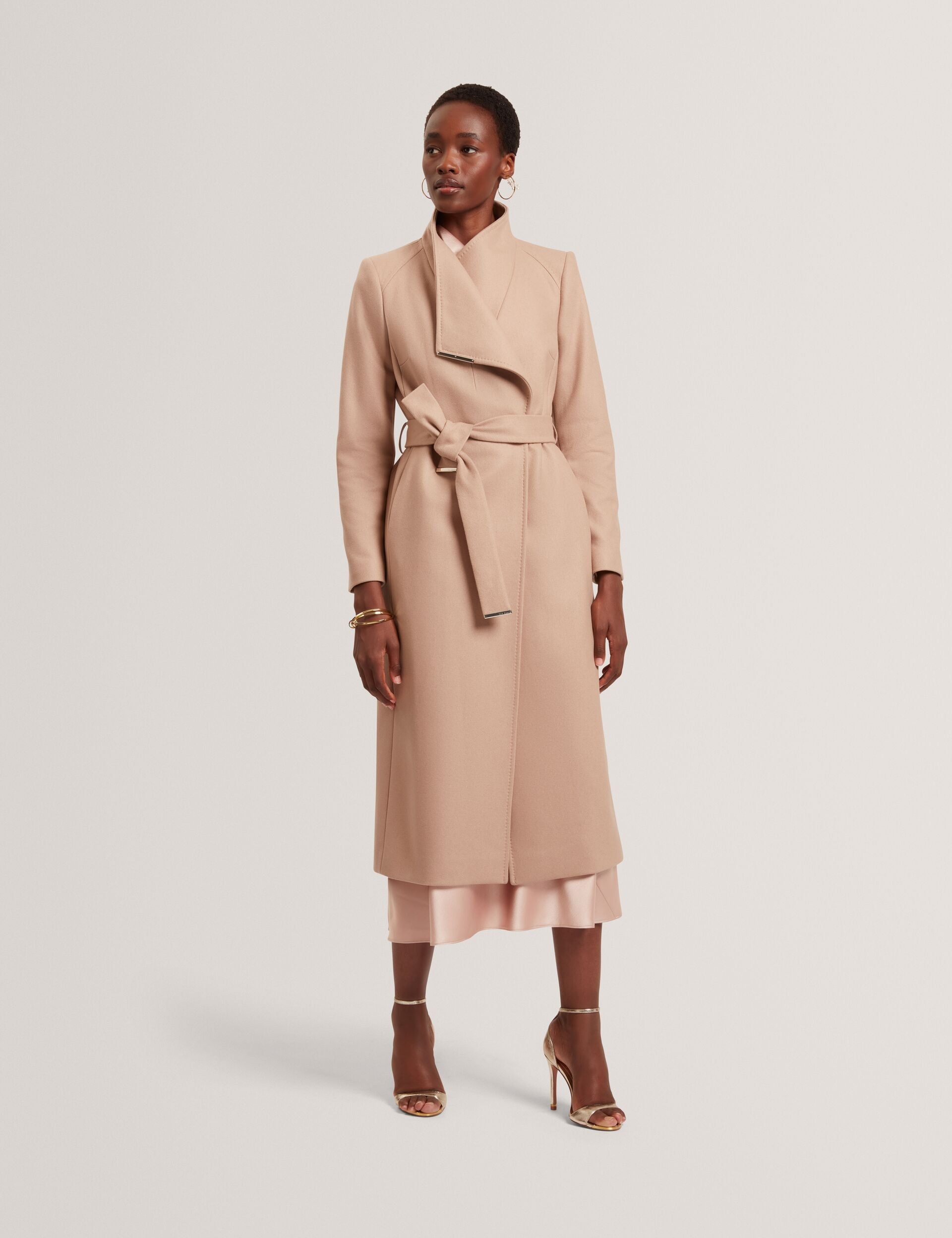 Ted Baker Rosell Longline Belted Wool Wrap Coat Women's
