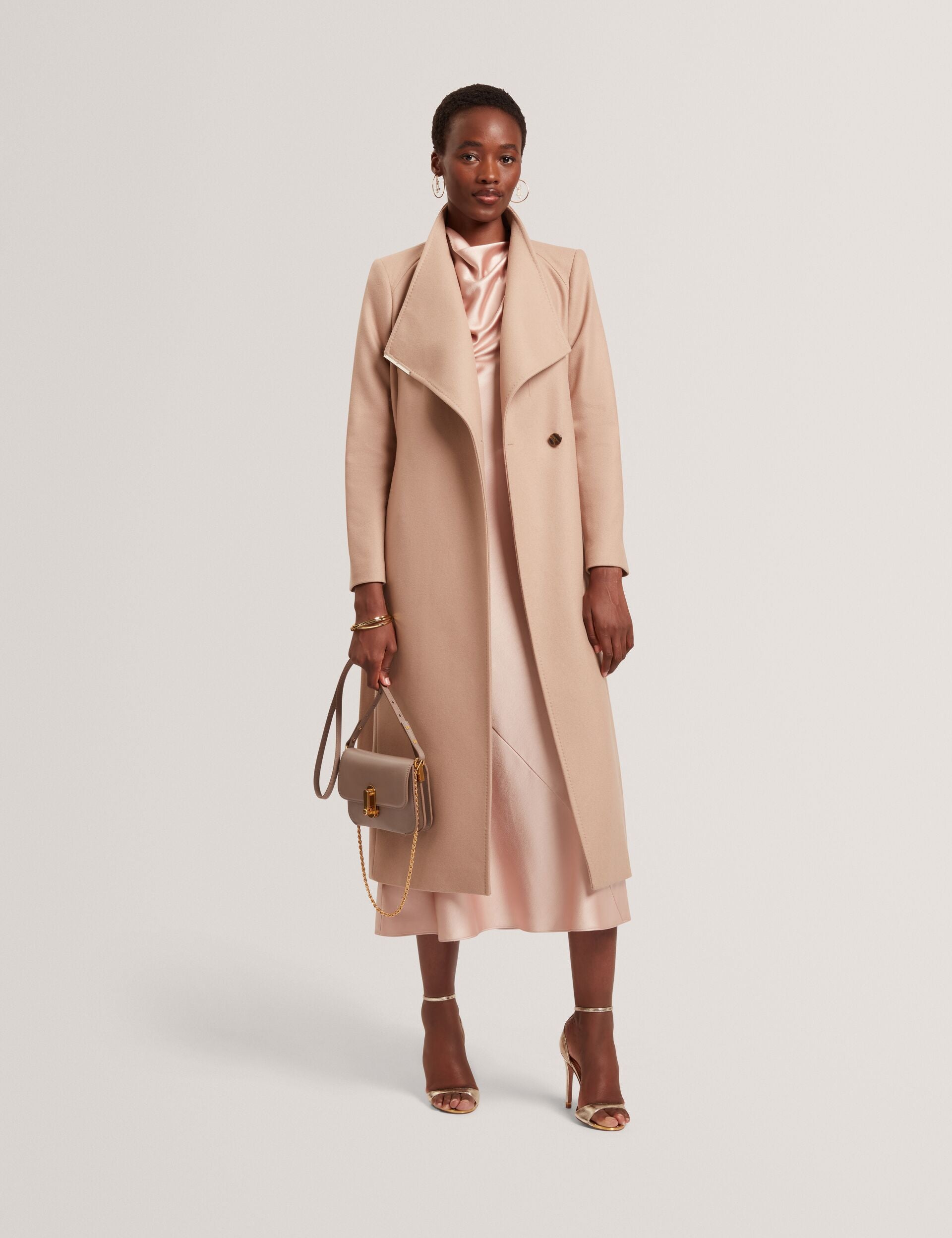 Ted Baker Rosell Longline Belted Wool Wrap Coat Women's