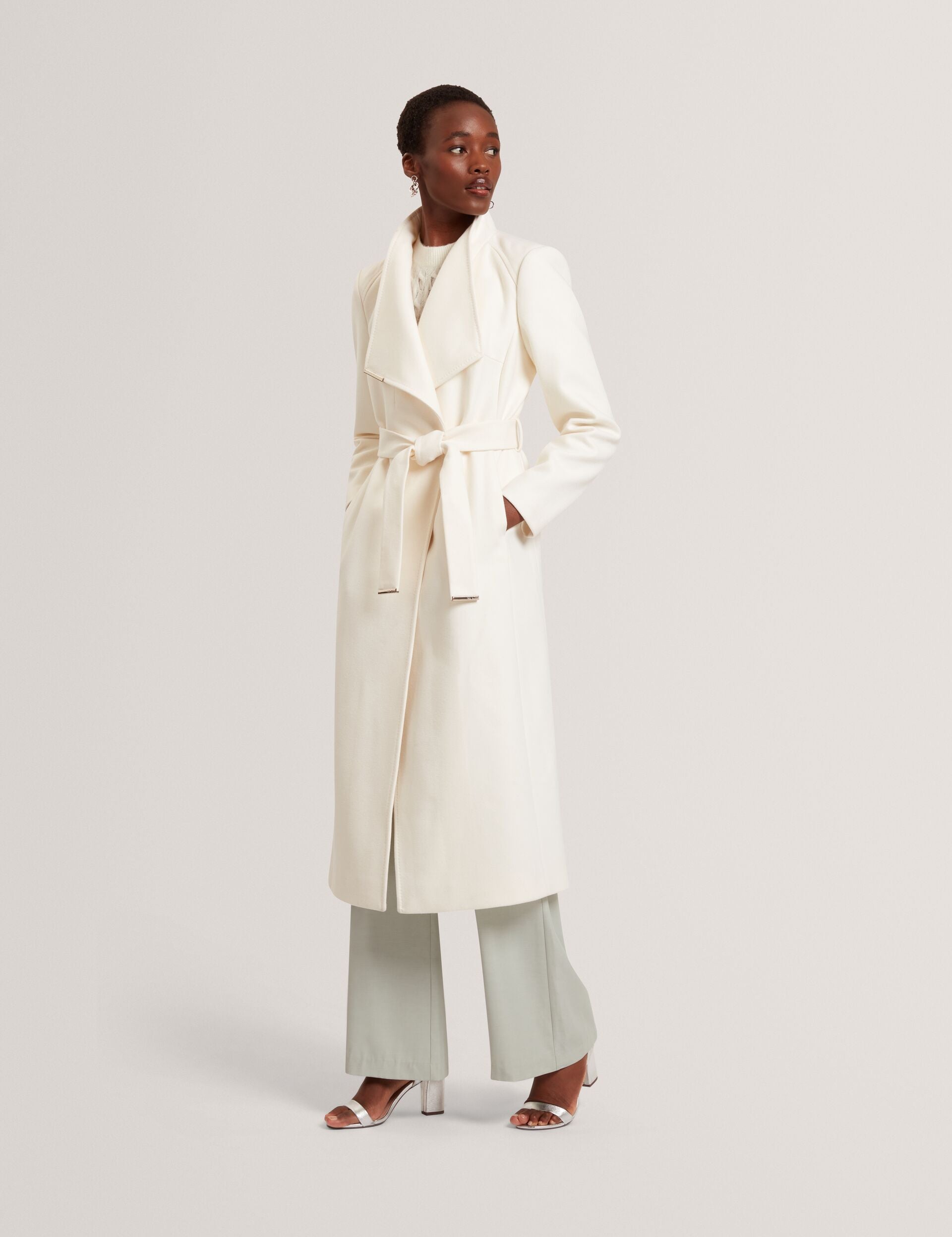 Ted Baker Rosell Longline Belted Wool Wrap Coat Women's