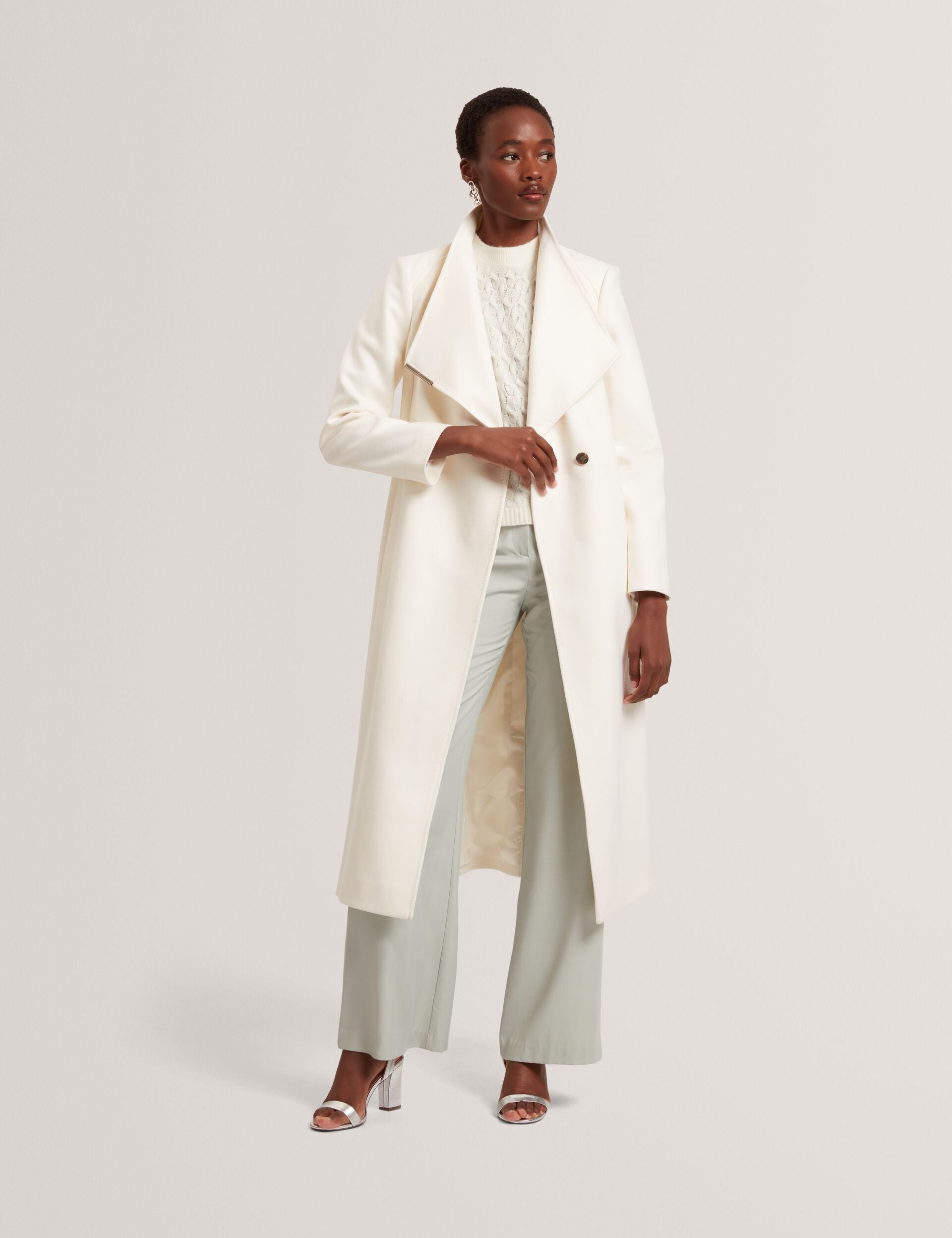 Ted Baker Rosell Longline Belted Wool Wrap Coat Women's