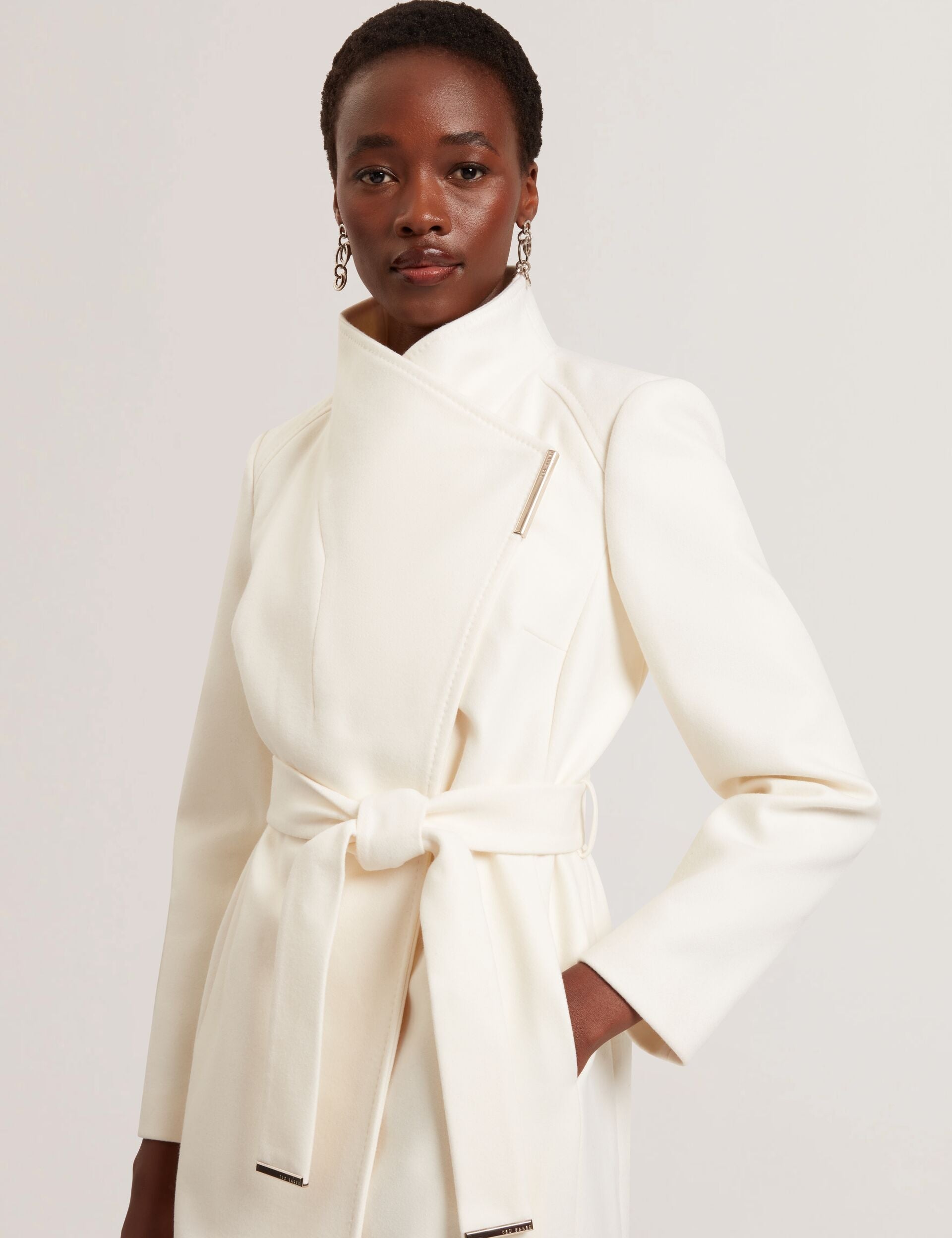 Ted Baker Rosell Longline Belted Wool Wrap Coat Women's