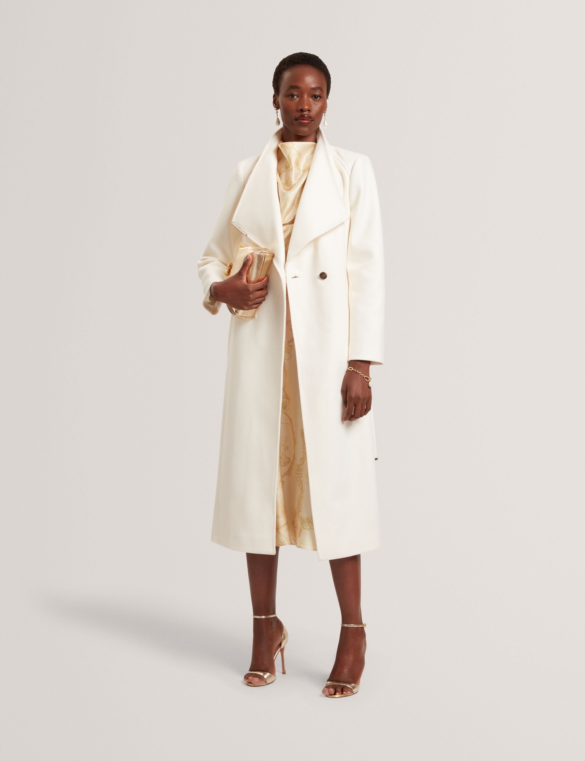 Ted Baker Rosell Longline Belted Wool Wrap Coat Women's