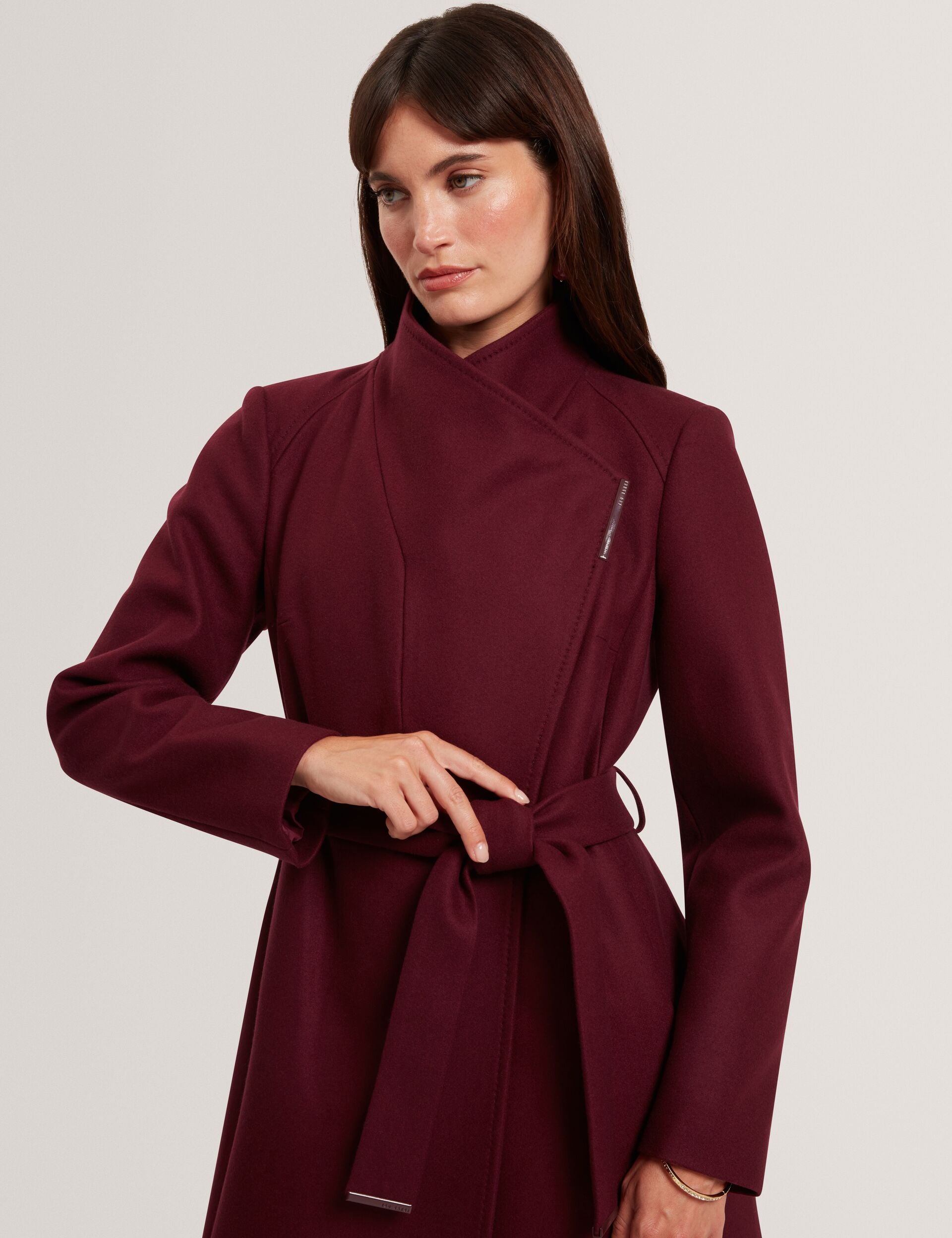 Ted Baker Rosell Longline Belted Wool Wrap Coat Women's