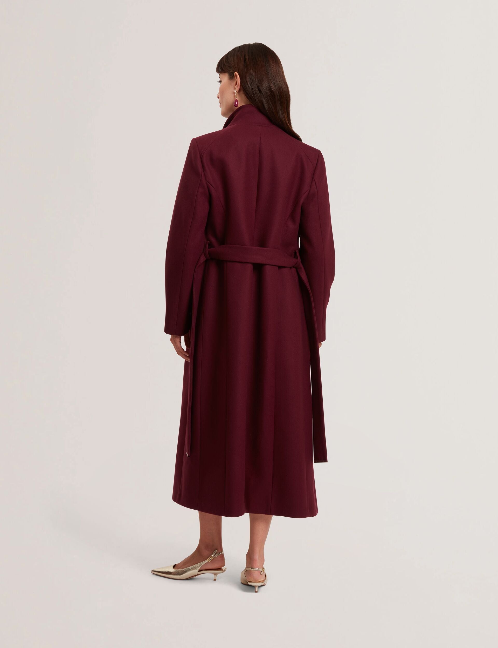 Ted Baker Rosell Longline Belted Wool Wrap Coat Women's