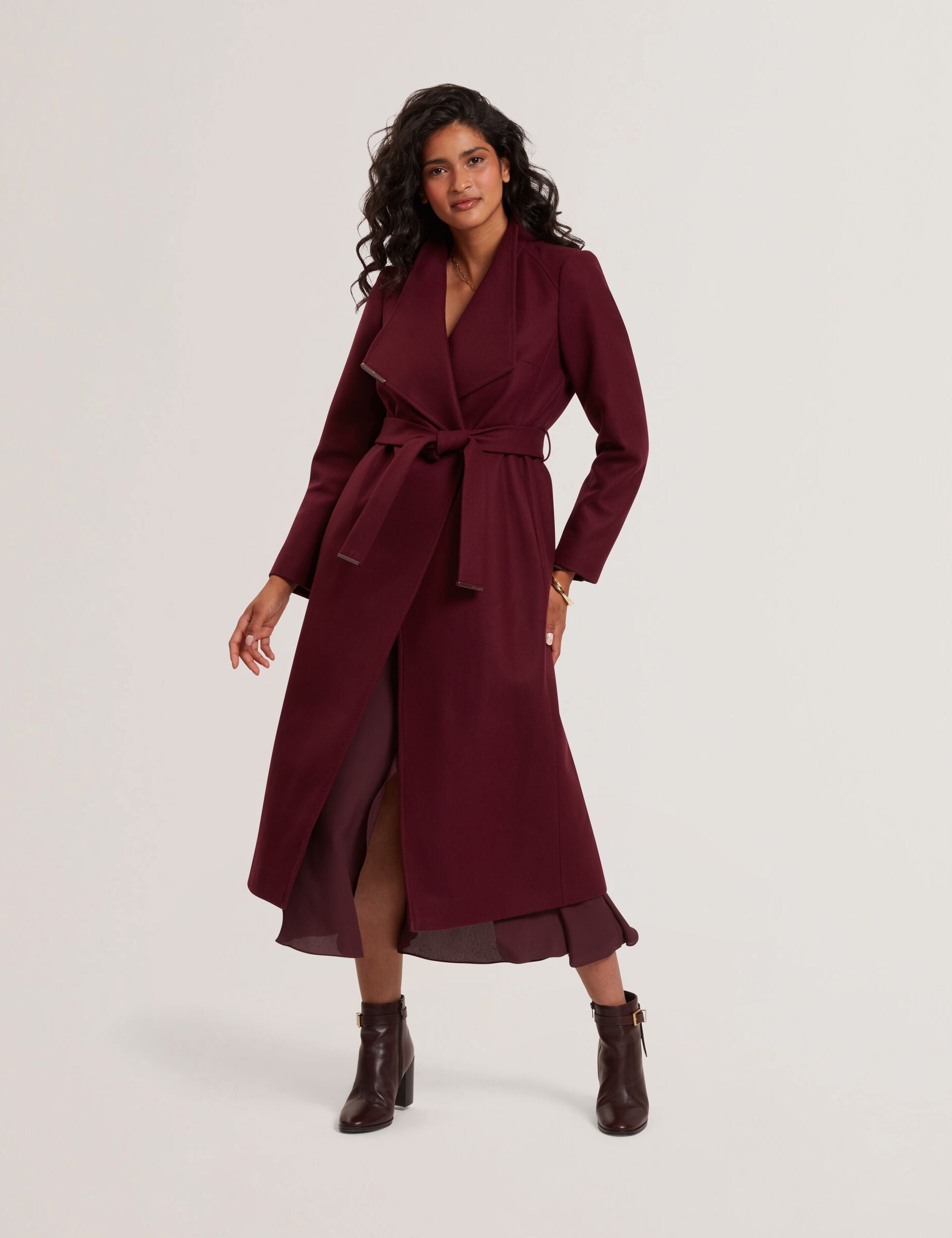 Ted Baker Rosell Longline Belted Wool Wrap Coat Women's