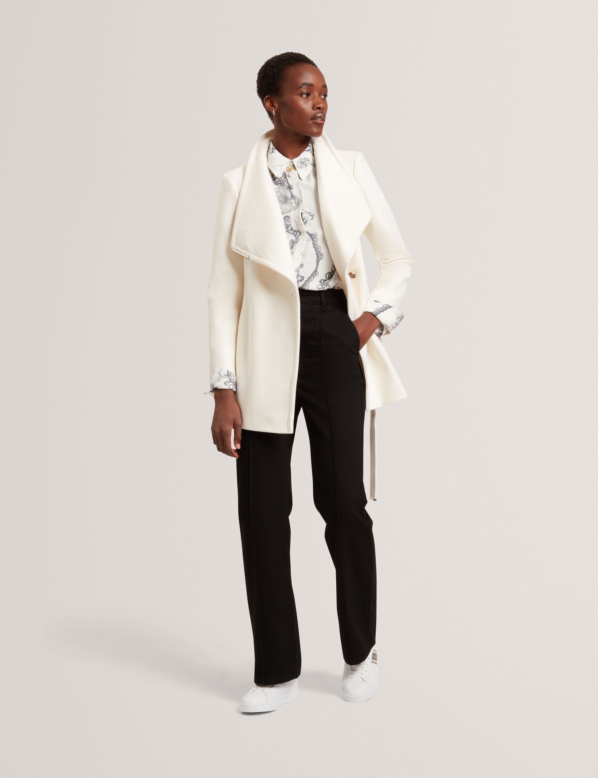 Ted Baker Rosess Short Belted Wool Wrap Coat Women's