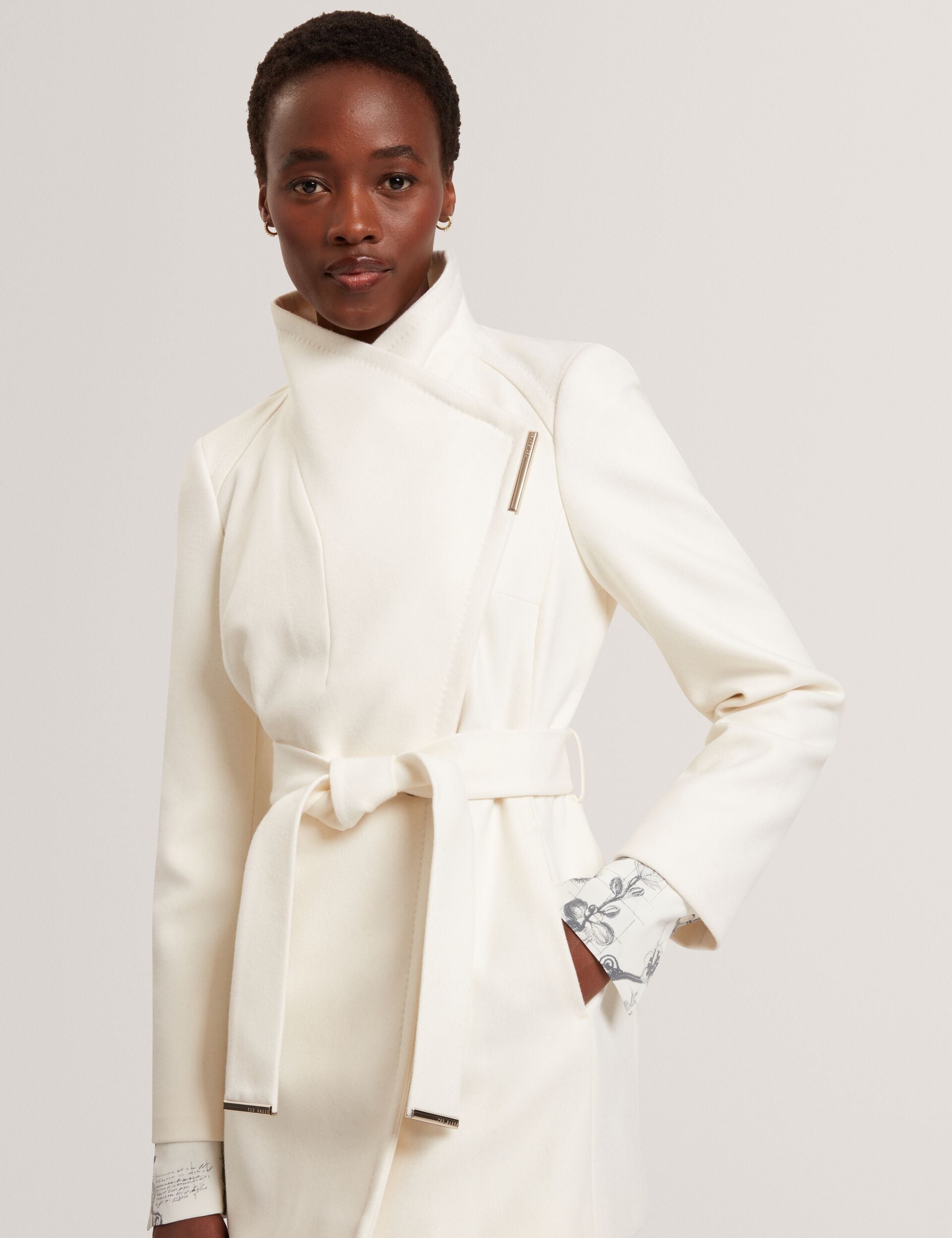 Ted Baker Rosess Short Belted Wool Wrap Coat Women's