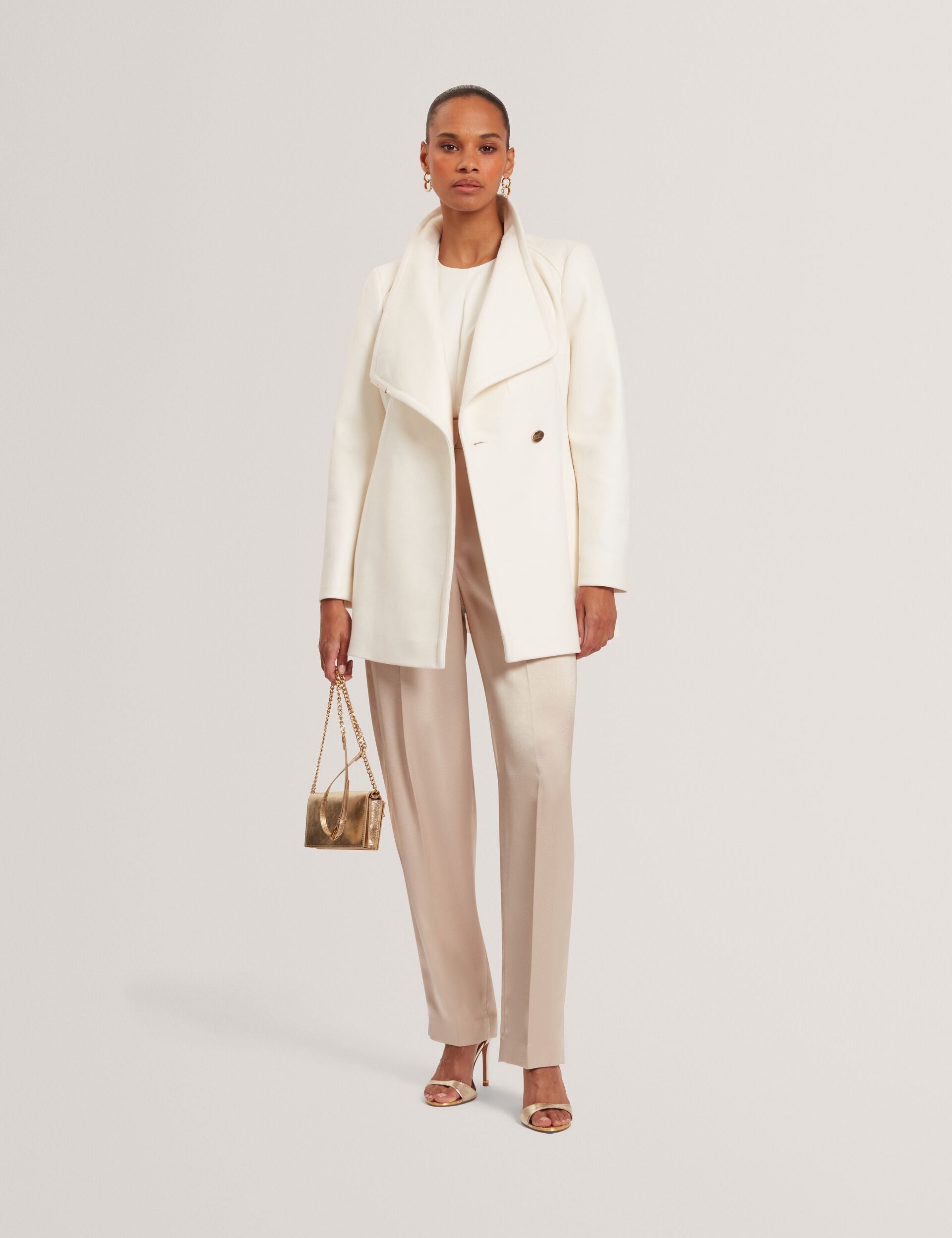 Ted Baker Rosess Short Belted Wool Wrap Coat Women's
