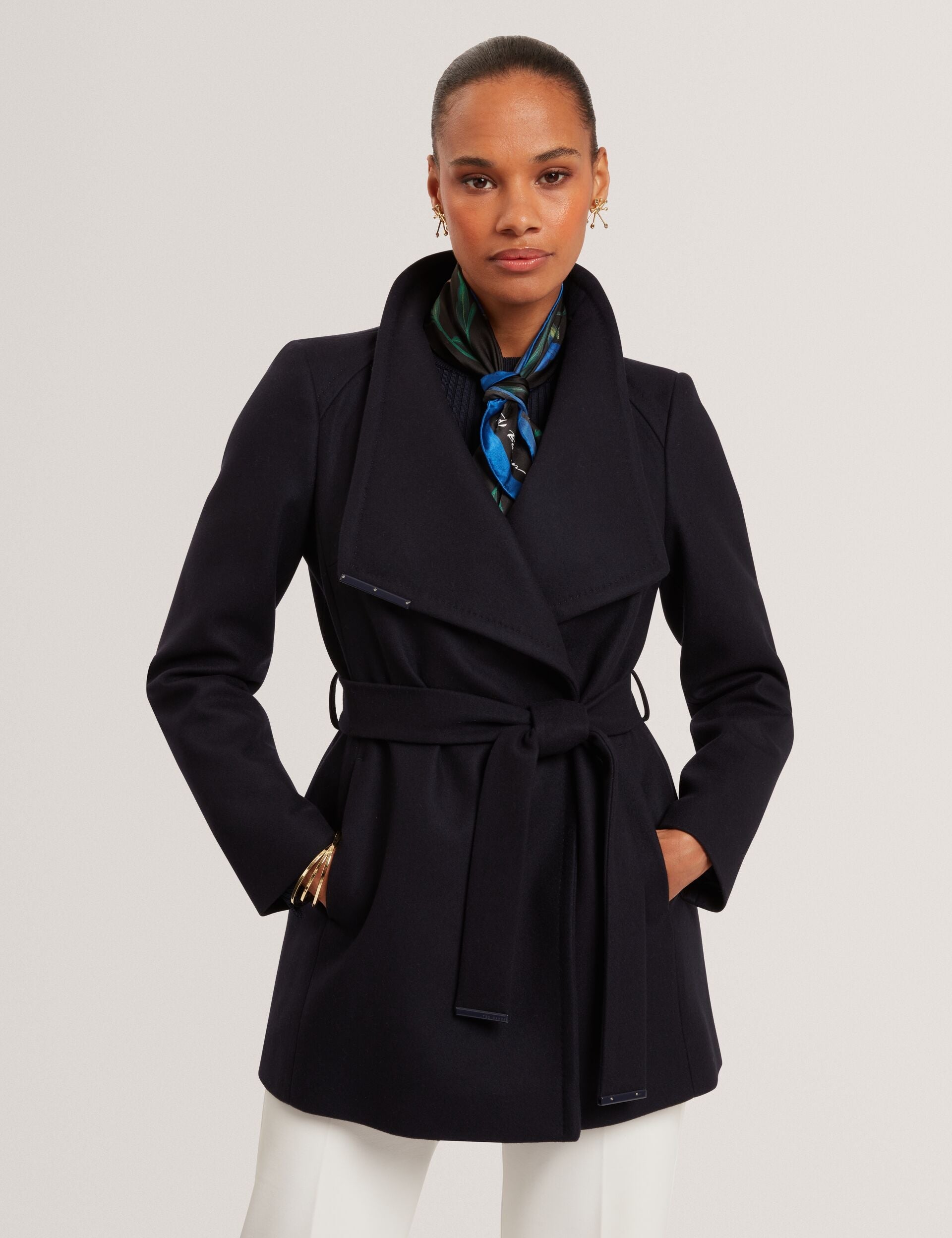 Ted Baker Rosess Short Belted Wool Wrap Coat Women's
