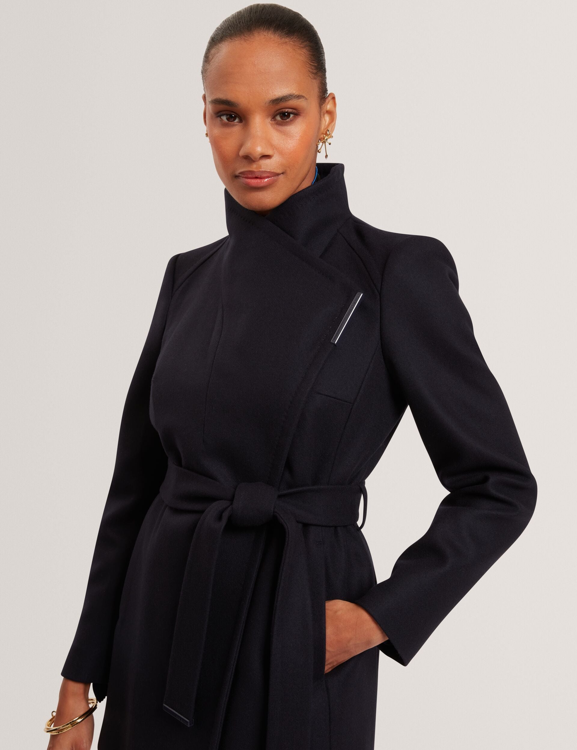 Ted Baker Rosess Short Belted Wool Wrap Coat Women's